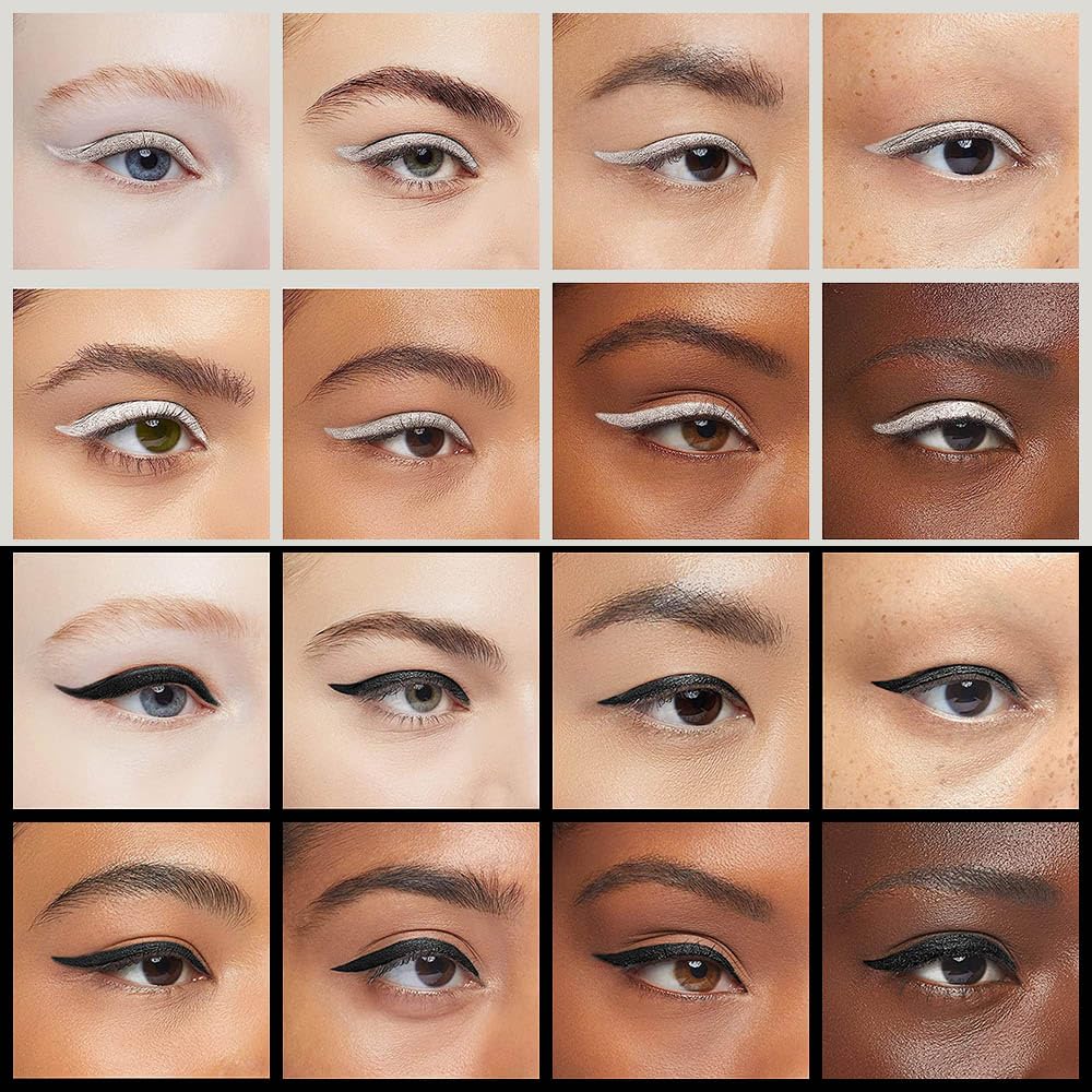 evpct 2Pcs Black Silver Gel Eyeliner Pencil Eye Black Face Paint Stick Makeup Set Waterproof Matte Cream Crayon Eyeliner Pencil Set Cat Eye Liners Eyeshadow delineador de ojos contra el agua