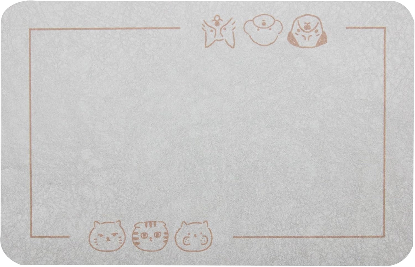 YCT Cat Pet Food Mat - Non-Slip Bottom Absorbent Quick Dry Feeding Mat for Dogs and Cats - Pet Supplies, 16.9"x24" Beige