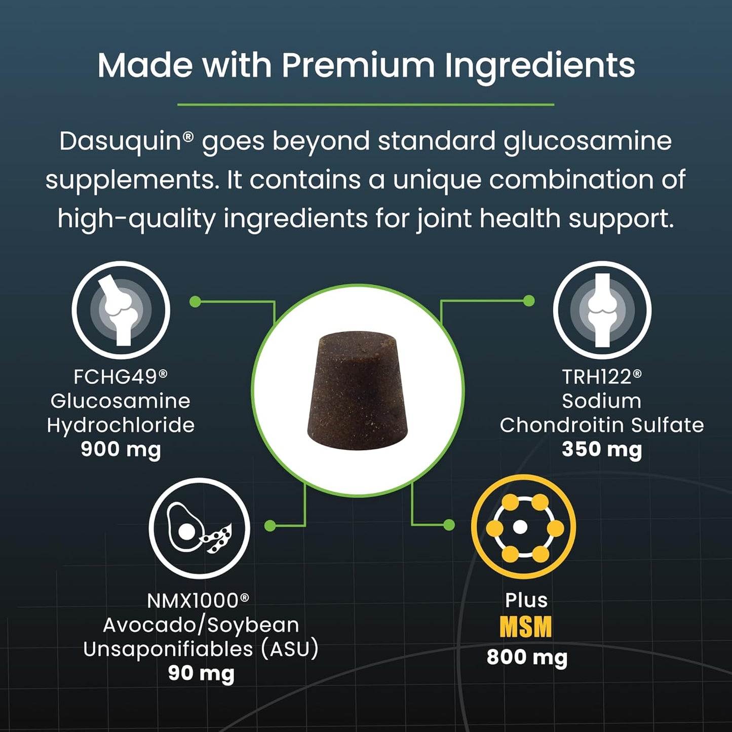 Nutramax Laboratories Dasuquin with MSM Soft Chews, Large Dog, 150 Count, brown