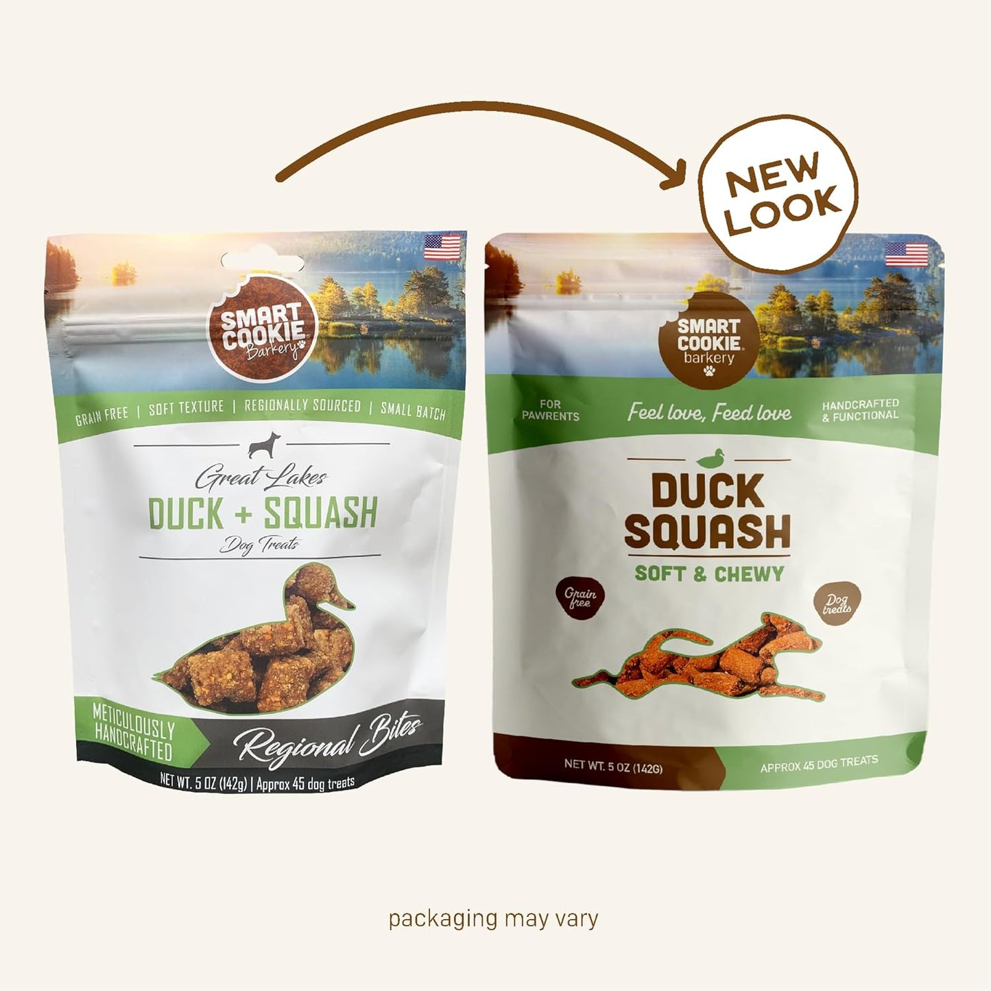 Smart Cookie All Natural Dog Treats - Duck & Squash - Training Treats for Dogs & Puppies with Allergies, Sensitive Stomachs - Soft Dog Treats, Chewy, Grain Free, Made in USA - 5oz, Pack of 3