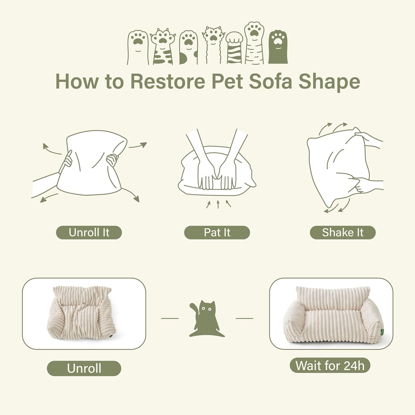 Cute Couch Bed for Pets, Supportive Cat Sofa for Indoor Cats, Medium Dog Sofa Bed for Medium Dogs, Blue, 30 inches