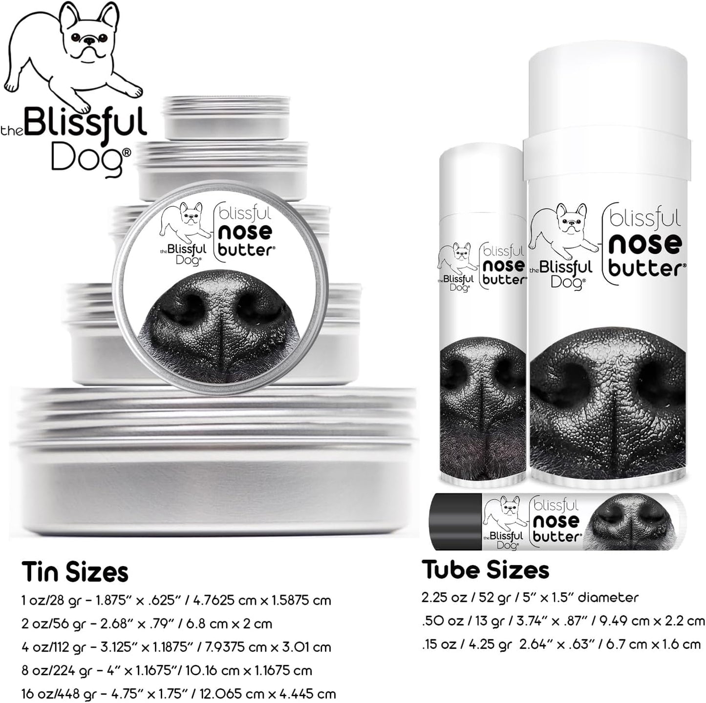 The Blissful Dog Border Collie Nose Butter for Dry, Cracked Skin, Lick-Safe Dog Nose Balm with Moisturizing Shea Butter, Almond, Olive, and Essential Oils, Pet Supplies, Uncented, 8 oz.