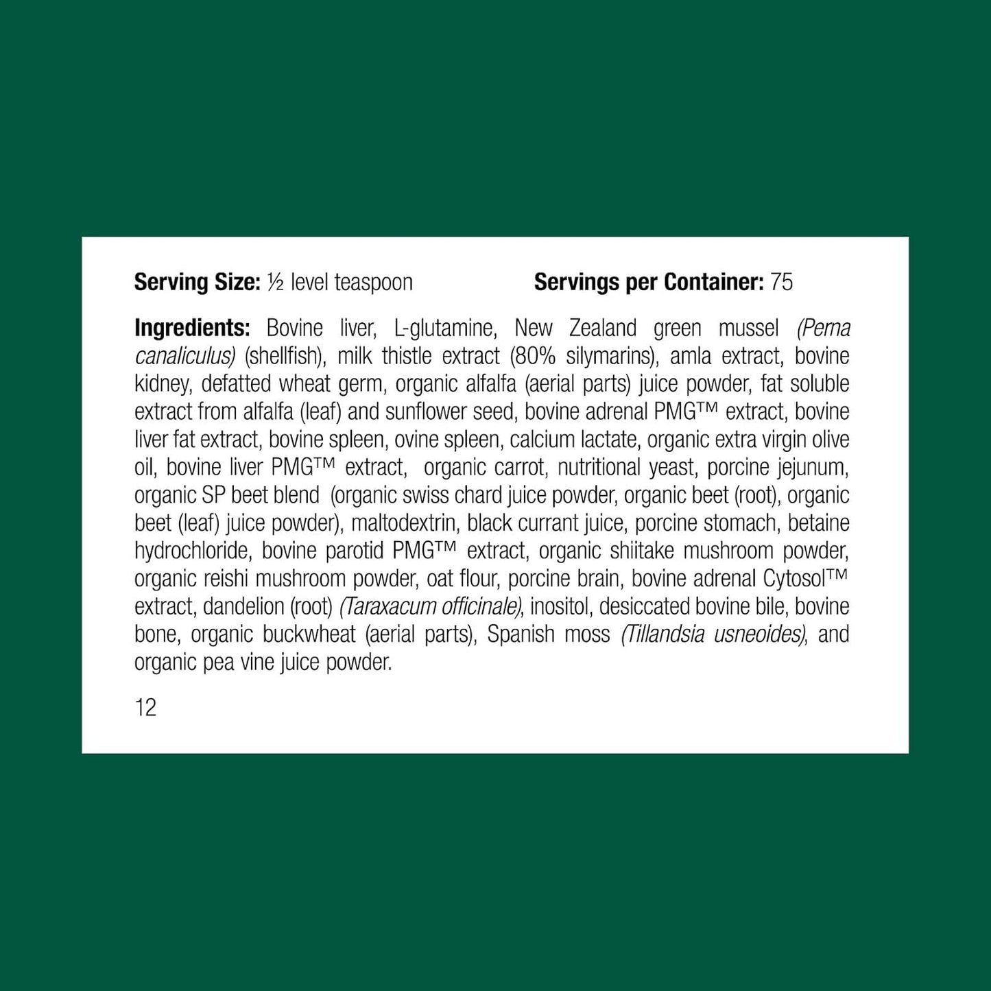 Standard Process Inc. Canine Dermal Support - Skin & Adrenal Gland Supplement - Comprehensive Skin Health Supplement for Dogs - Daily Immune & Liver Support Powder - 125 g