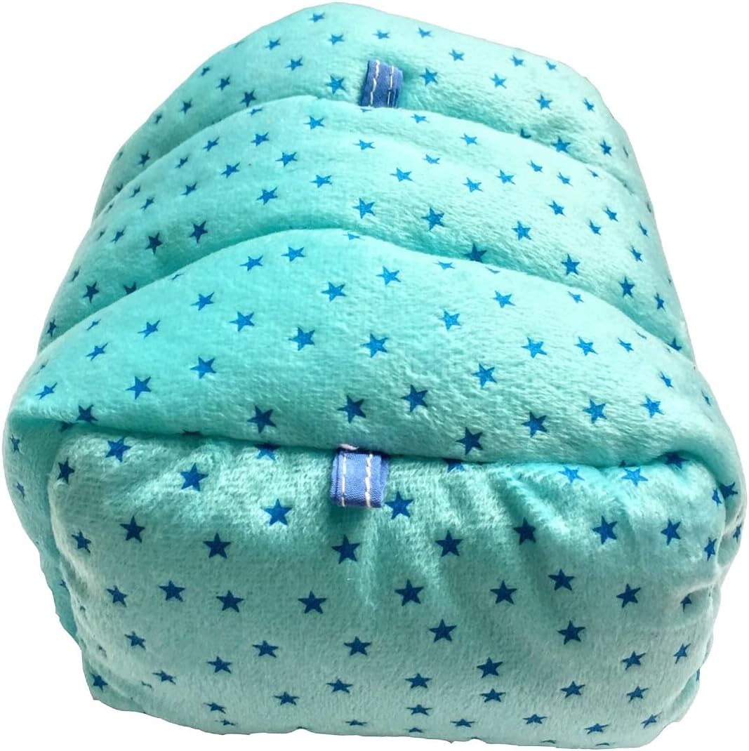 WOWOWMEOW Guinea Pig Cave Bed Small Animals Warm Cage Hanging Bed for Rat, Chinchilla, Hedgehog, Rabbit (L, Star-Blue)