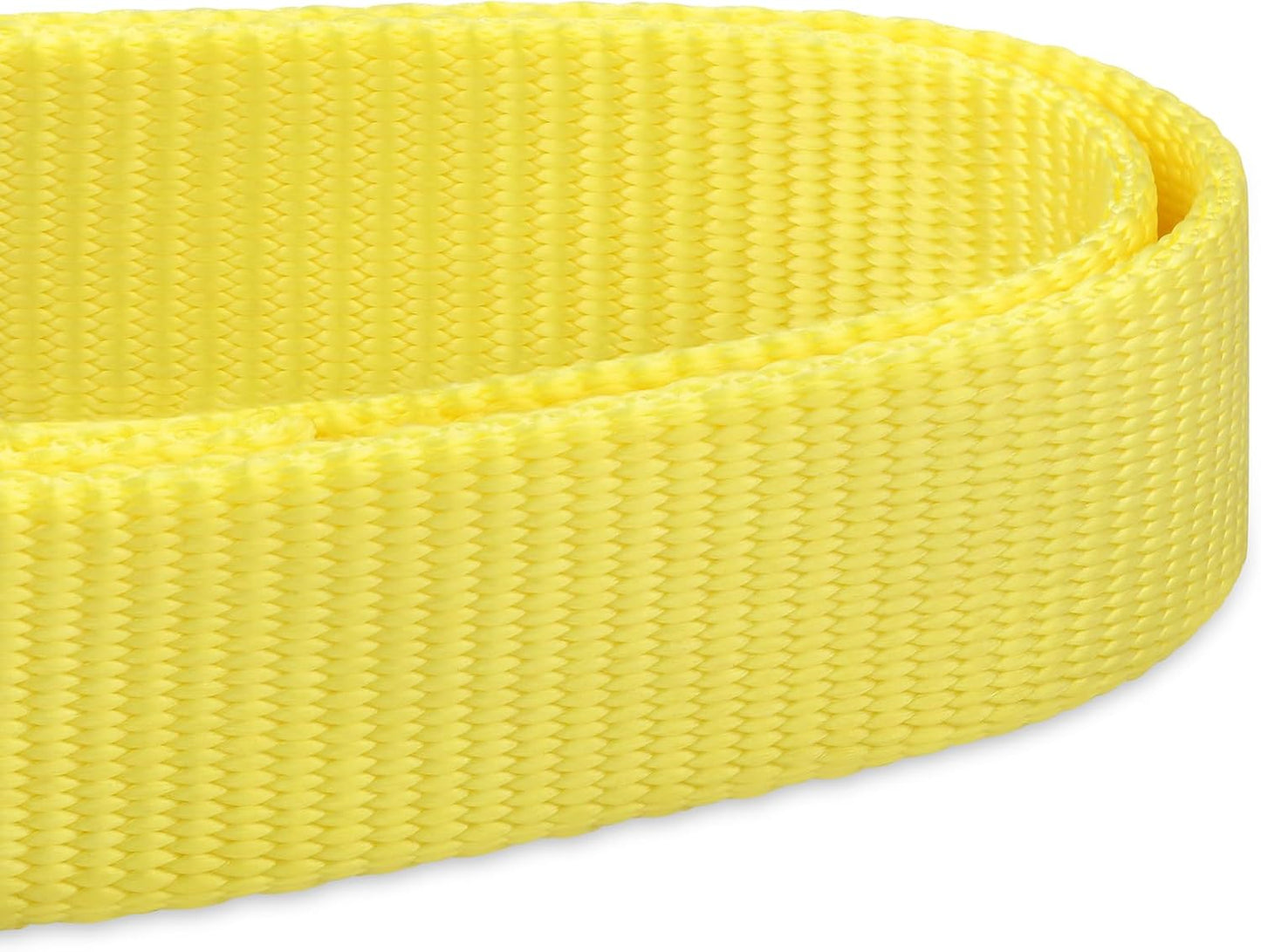 Hyhug Pets Solid Color Classic Regular Heavy Duty Basic Collar for Large Dogs, Unique Design Adjustment Triglide Slide (Buckle) Can Attached Name Tag Accessories. (Large, Illuminating Yellow)