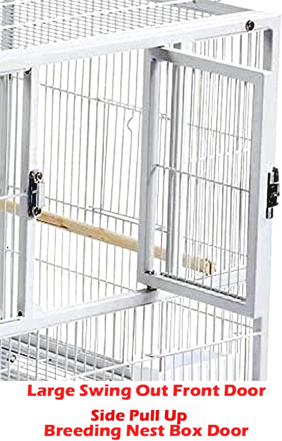 Single Stackable Center Divided Breeder Breeding Bird Flight Double Rolling Cage for Aviaries Canaries Cockatiels Finches Budgies Small Parrots Single Story