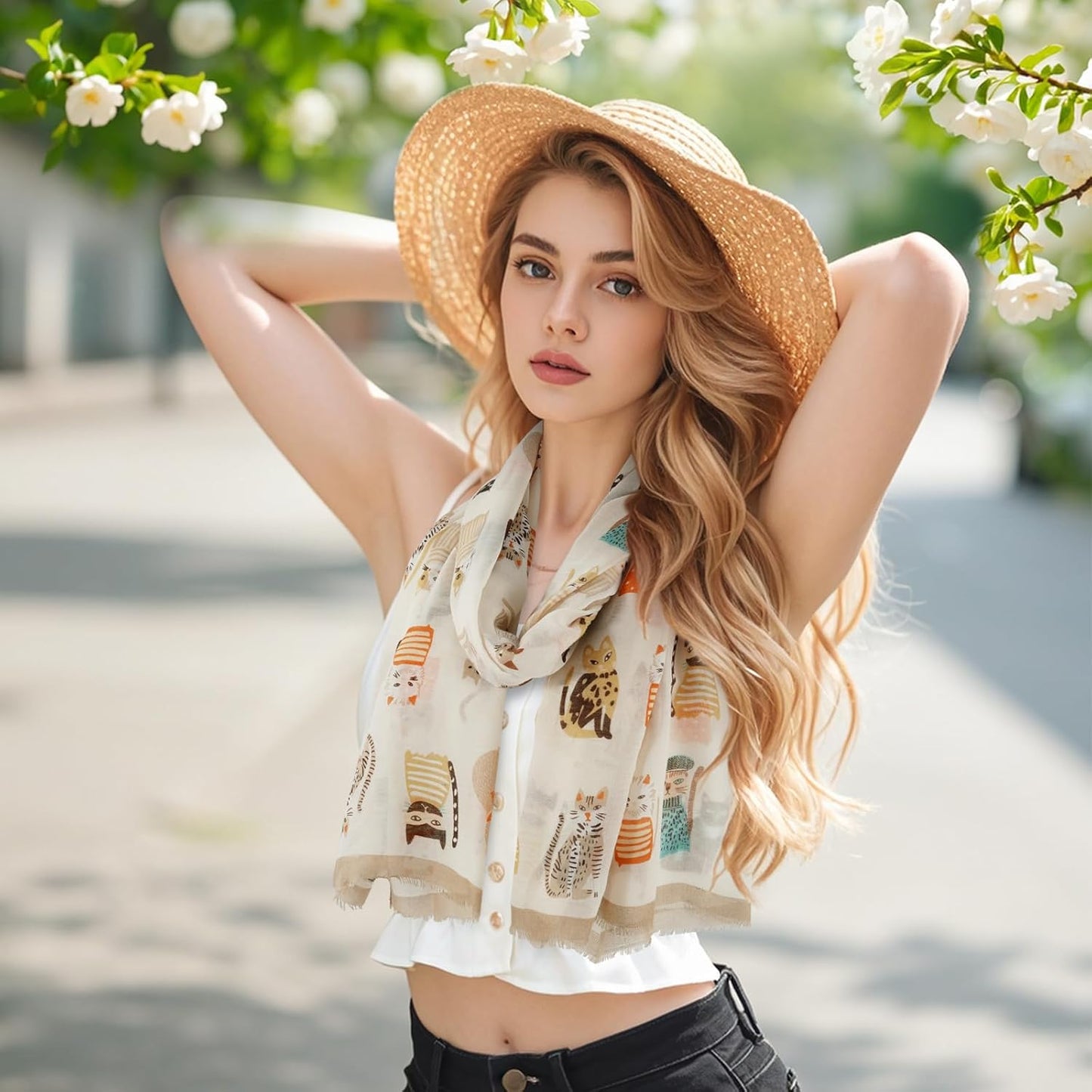 E-Clover Fashion Scarf for Women Lightweight Scarves Shawl Wrap for Spring/Summer Winter