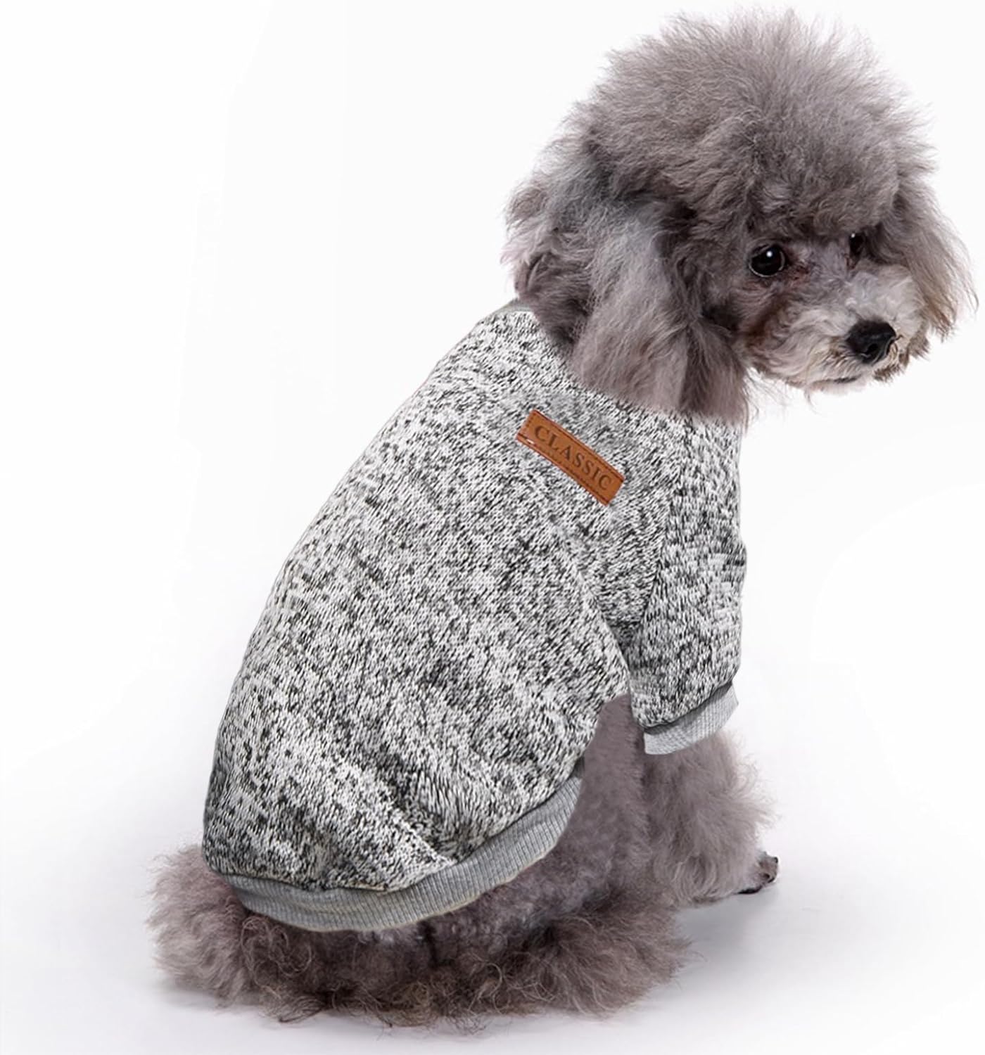 Jecikelon Dog Clothes Dogs Sweater Soft Puppies Clothing Winter Puppy Sweaters Warm Outfit for Dogs Small XXS XS Cat Apparel (Grey, XXS)