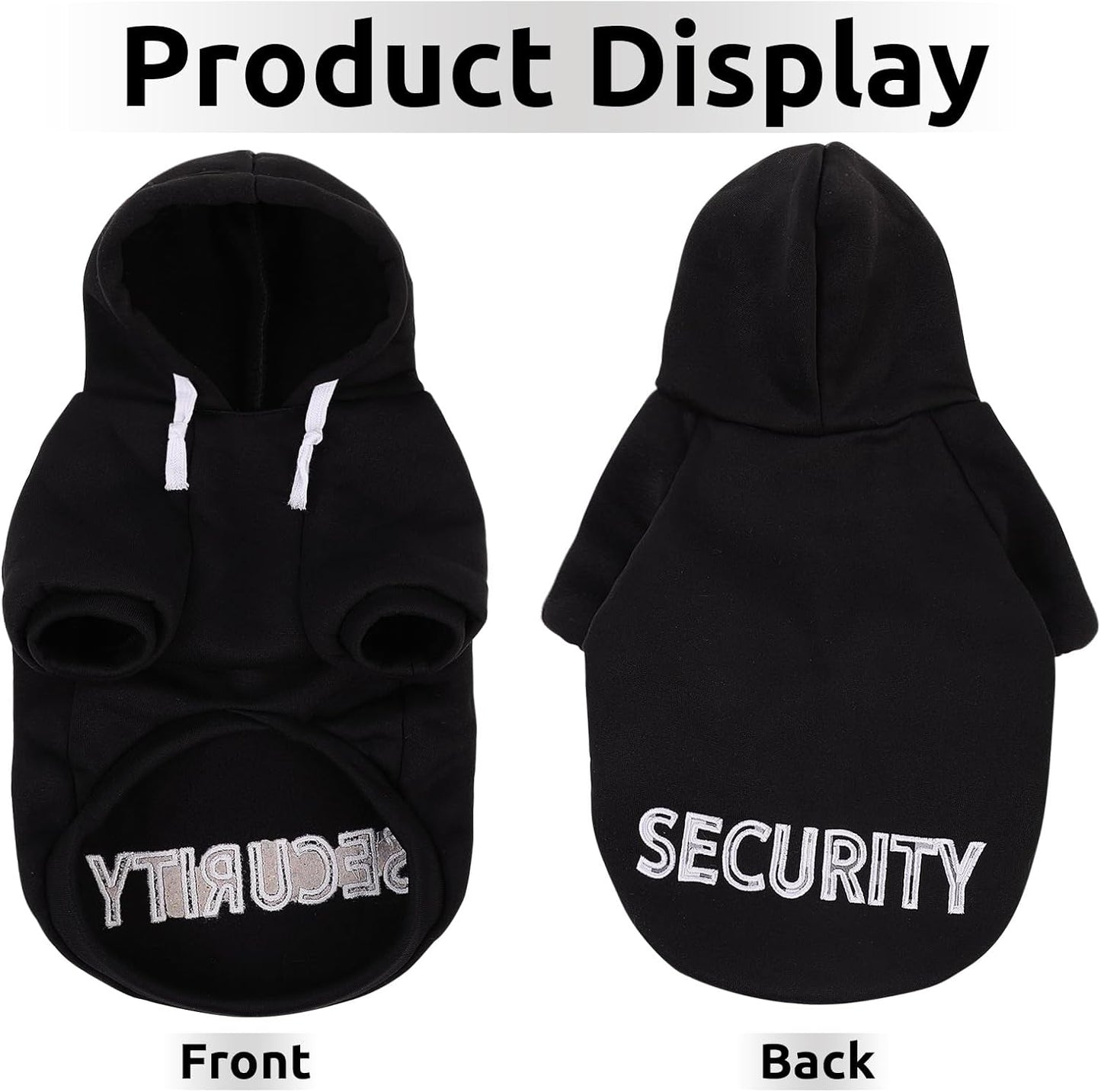 SAWMONG Dog Hoodie,Flannel Pet Hooded Sweater with Hat Puppy Pullover Sweater Shirt,Dog (Security Black,XL)