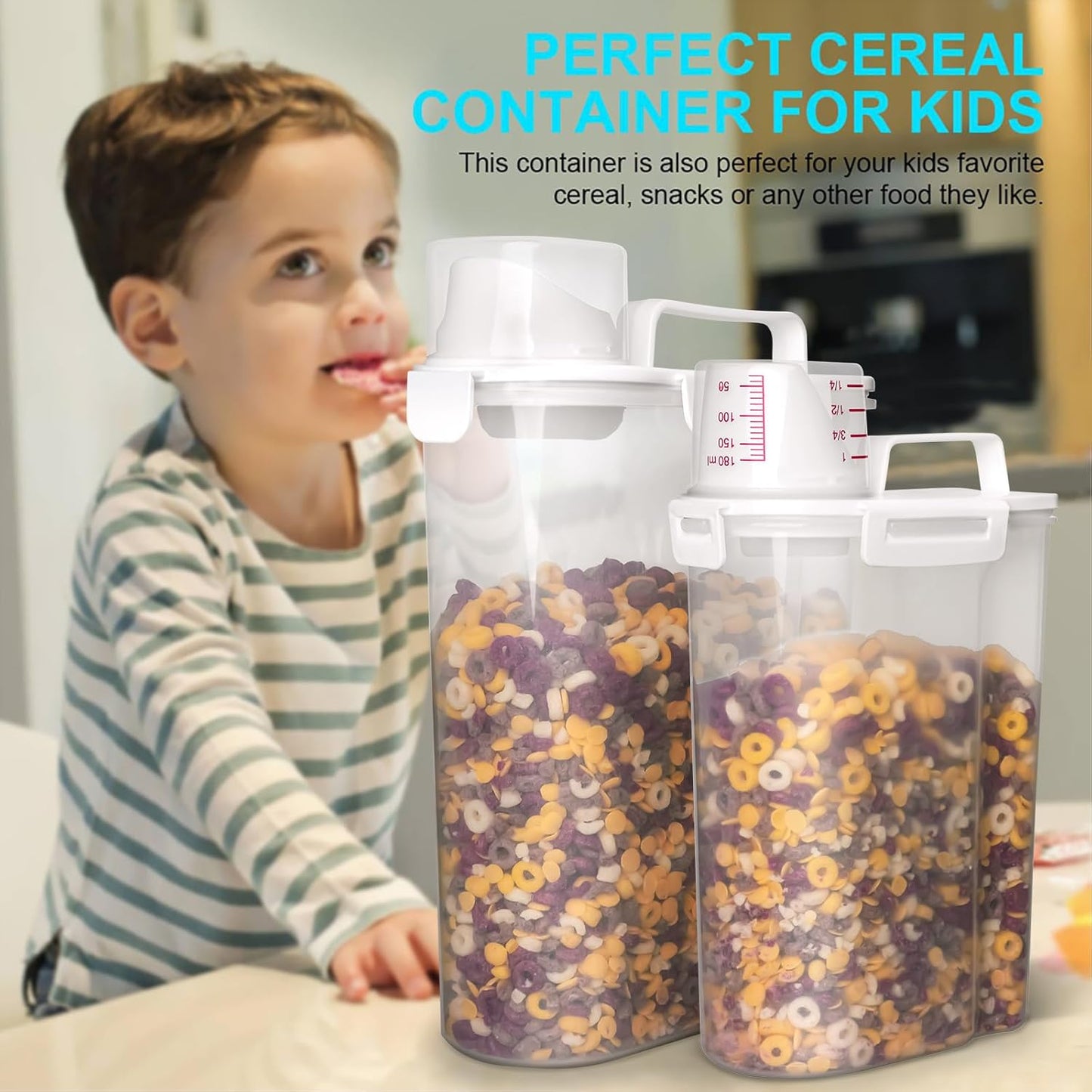 Rice Airtight Dry Food Storage Containers 10Lbs, BPA Free Plastic Storage Bin Dispenser with Pourable Spout, Portable Handle, Kitchen Pantry Organization for Cereal, Flour and Baking Supplies