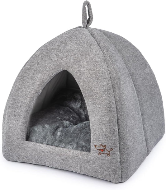 Best Pet Supplies Pet Tent-Soft Bed for Dog and Cat by - Gray, 20" x 20" x H:22"