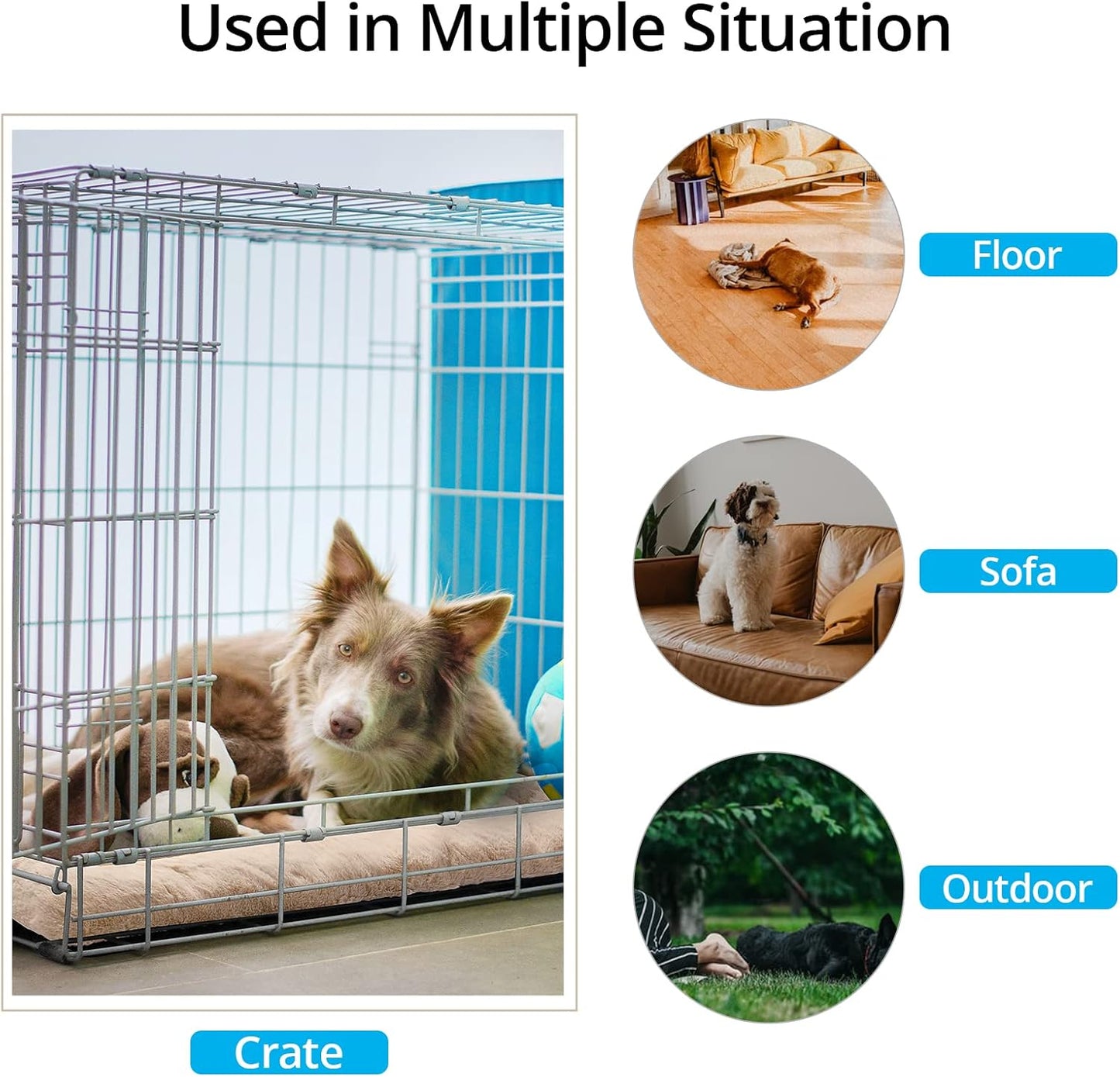 Dog Beds Crate Pad for Extra Large Dogs Ultra Soft Dog Crate Bed Washable & Anti-Slip Kennel Pad for Dogs Cozy Sleeping Mat,Cream 48inch