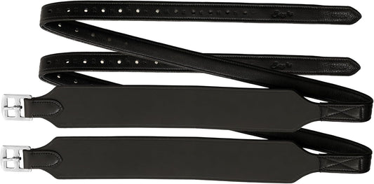 Exion Wide Stability Stirrup Leathers for English Saddles | Premium Cowhide Leather | Enhanced Leg Stability & Comfort | Sizes: 48" to 62"