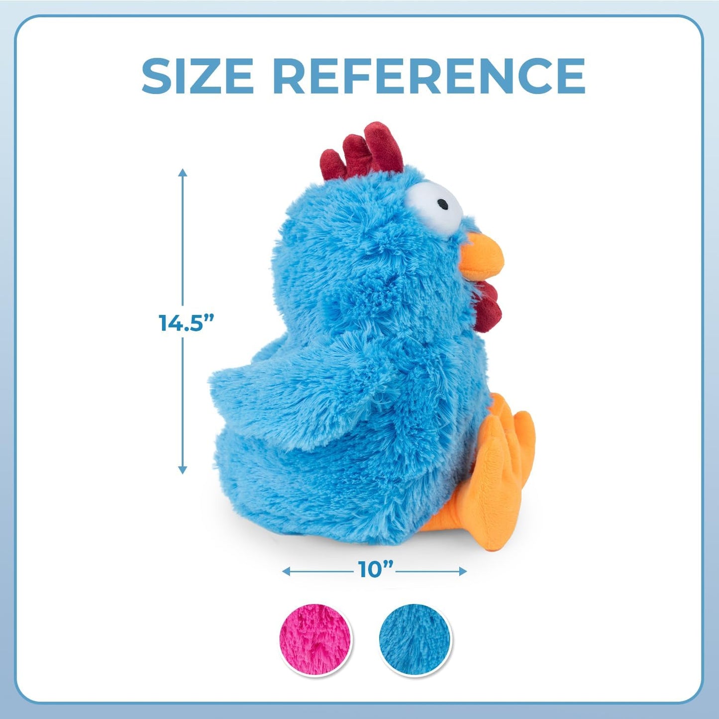 Best Pet Supplies Interactive Squeaky Dog Chew Toy, Ideal Dog Toys for Chewers, Small, Medium & Large Dogs, and Fetch Lovers - Cluck (Blue), Large