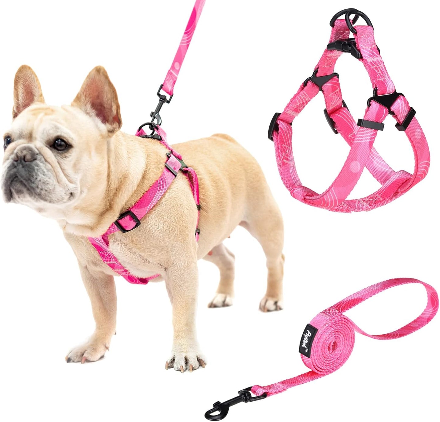 PUPTECK No Pull Dog Harness Soft Adjustable Basic Nylon Step in Puppy Vest Outdoor Walking with Leash