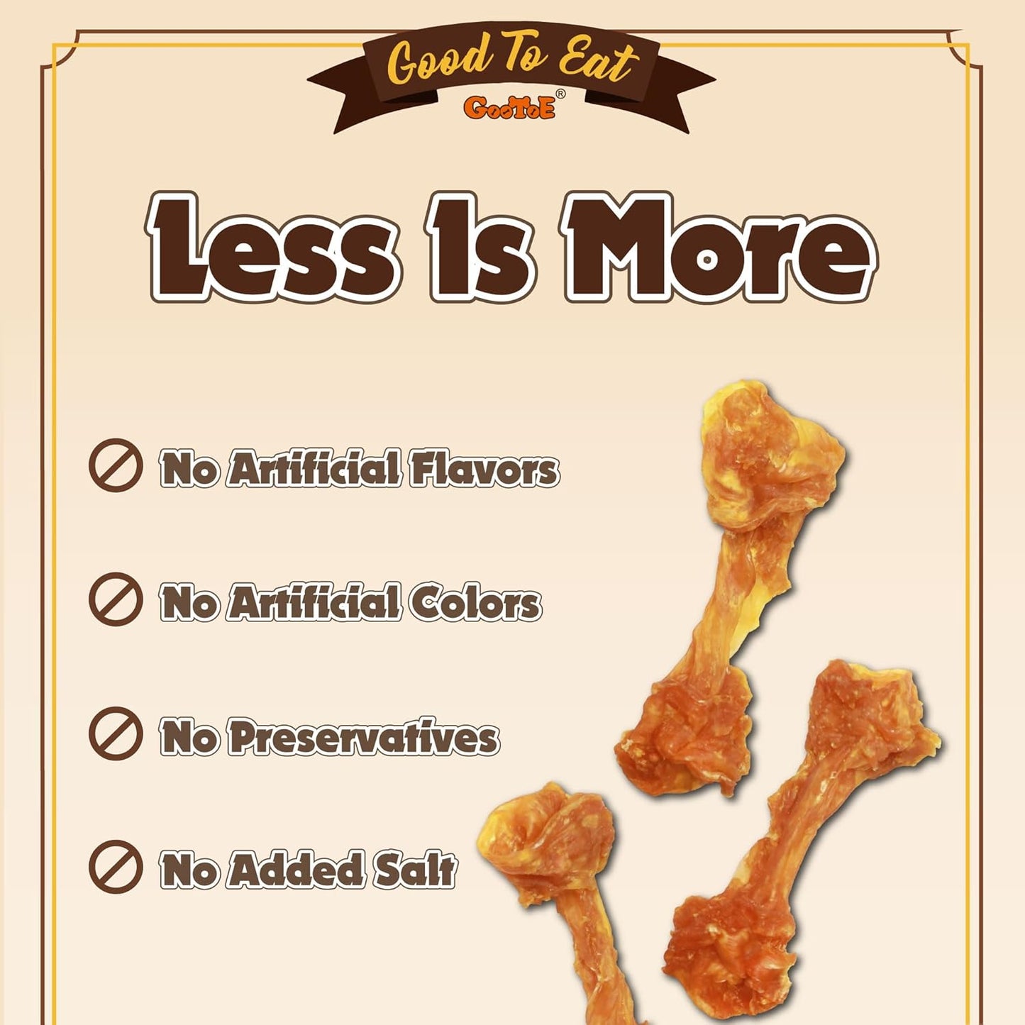 Gootoe Turkey Tendons for Dogs –All-Natural, Hypoallergenic Dog Treats, Rawhide Alternative, Long Lasting Puppy Chews, Healthy Dog Treats for Medium Breeds, Bone (M), 16 oz Pack (1 lb)