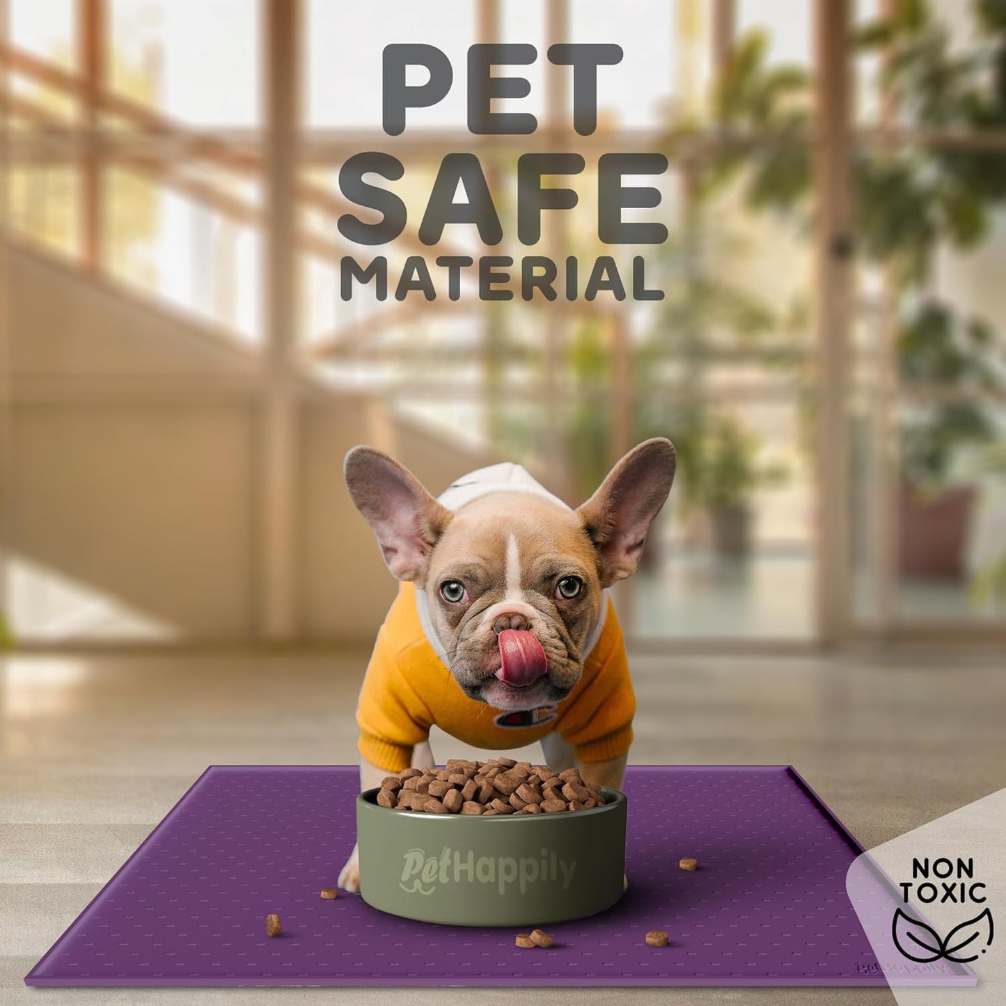 Dog Food Mat - 24x15 Raised Edges Dogs Mat for Food and Water Prevent Spill, Waterproof Cat Food Mats Protect Floors, Easy Clean Dog Bowl Mats for Food and Water, Silicone Pet Feeding Placemats