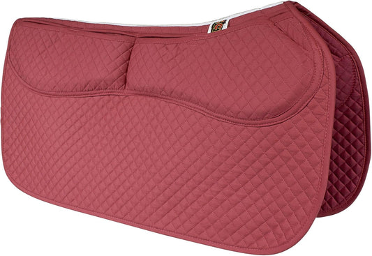 ECP Equine Comfort Products Thermoregulating Western Saddle Pad, Machine Washable Contoured Fit, Water Absorbing, Therapeutic, Shock Absorbing with Adjustable Memory Foam Shims