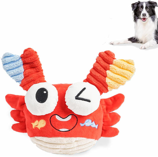 Interactive Dog Toys - Bouncing Crab with Music and Recording, Moving Ball for Small/Medium/Large Puppy to Keep Them Busy for Boredom, Smart Motion Activate Pet Toy, Rehargeable (Playful-Looking)