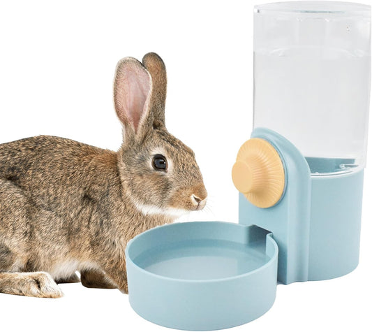 Hanging Automatic Rabbit Water Dispenser, Auto Dog Kennel Water Dispenser 35OZ Gravity Bunny Feeder, Dog Cage & Crate Waterer for Rabbit Guinea Pig Hedgehog Ferret Kitty Puppy