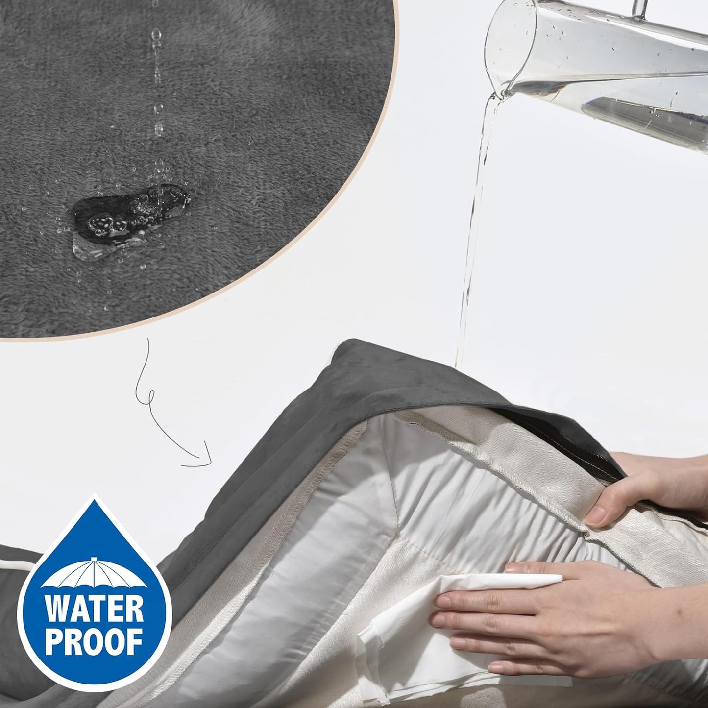 Comfort Expression Small Dog Beds Waterproof Orthopedic Foam Dog Sofa Beds for Small Dogs Comfy Pet Bed with Washable Removable Cover & Non-Slip Bottom(X-Small,Dark Grey)