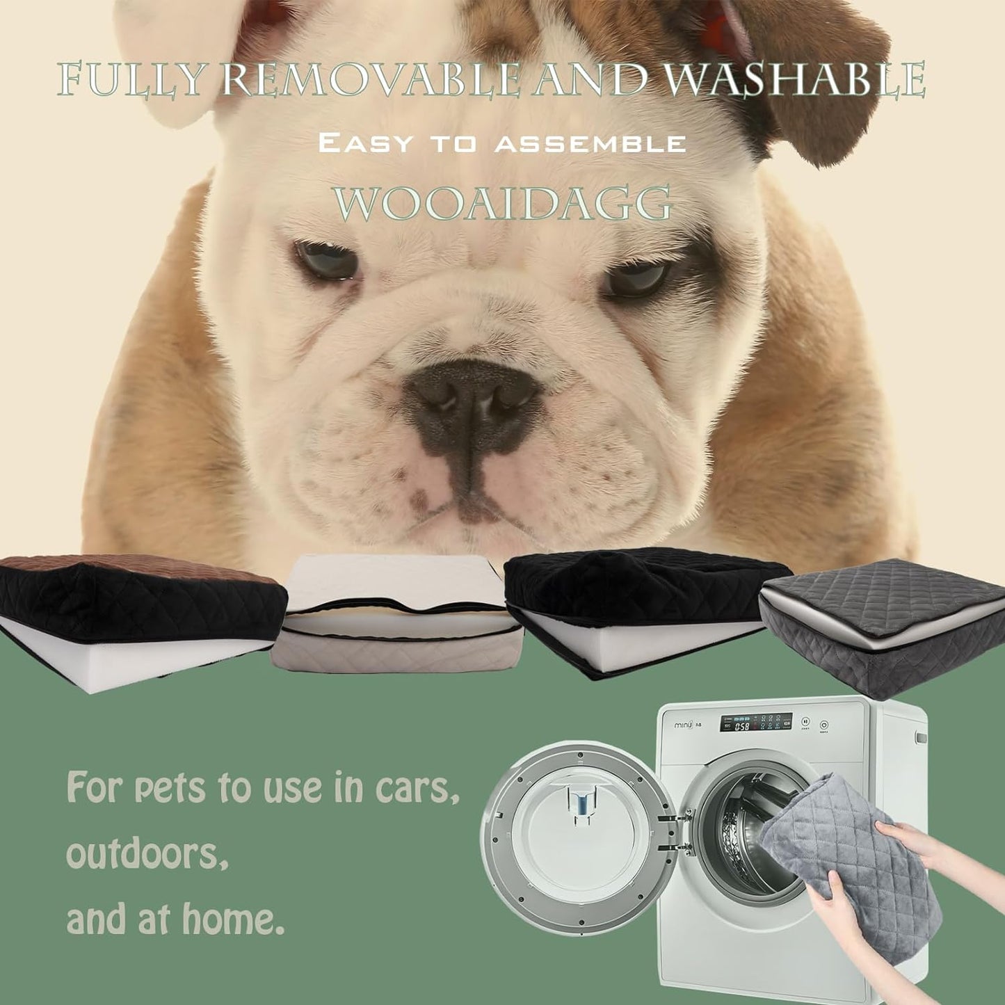 Dog Car Seat for Medium Dogs, Pet Travel Bed with Seat Belt Channel, Fully Detachable and Washable, 3 Straps Easy to Install (Red)