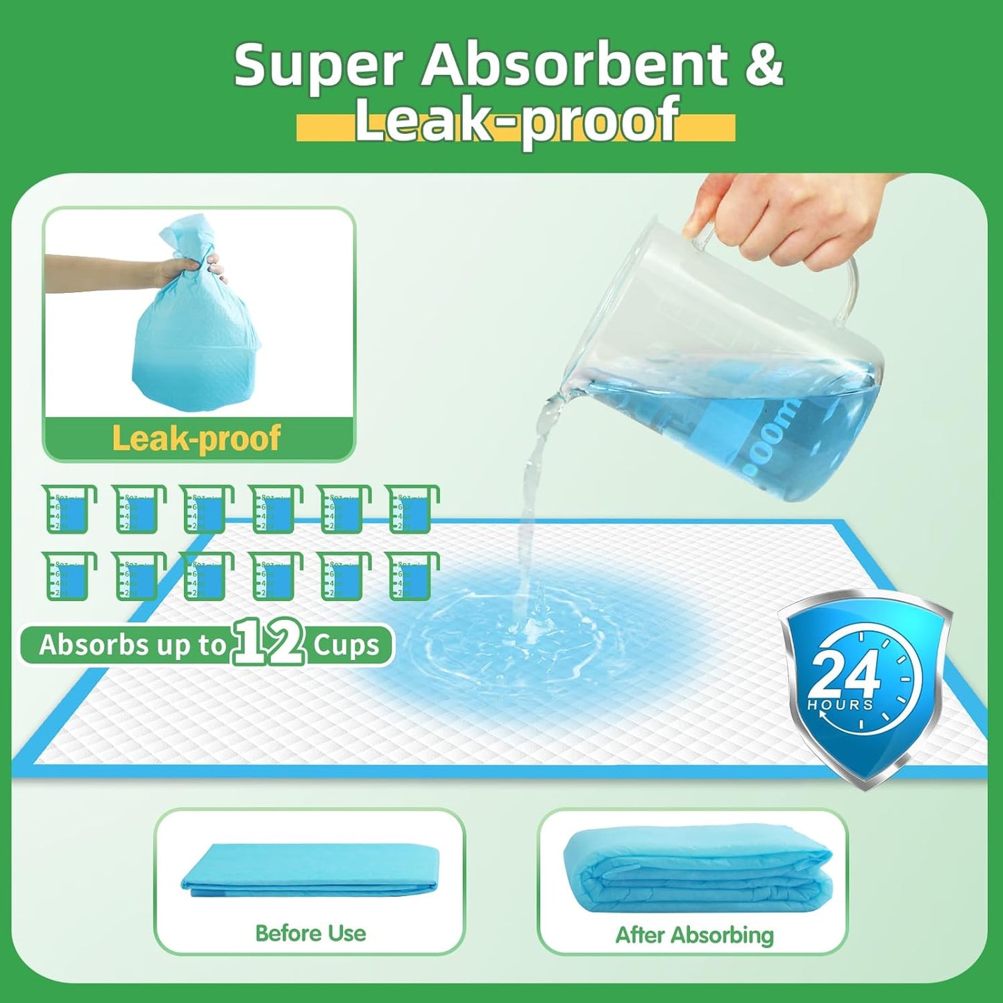 Dog Pee Pads Extra Large 30"x36", 40-Count Puppy Pads XXL, Leak-Proof X-Large Pee Pads for Dogs, Super Absorbent Dog Potty Training Pads XL, Disposable Pet Urine Bed Pads for Doggie, Cats