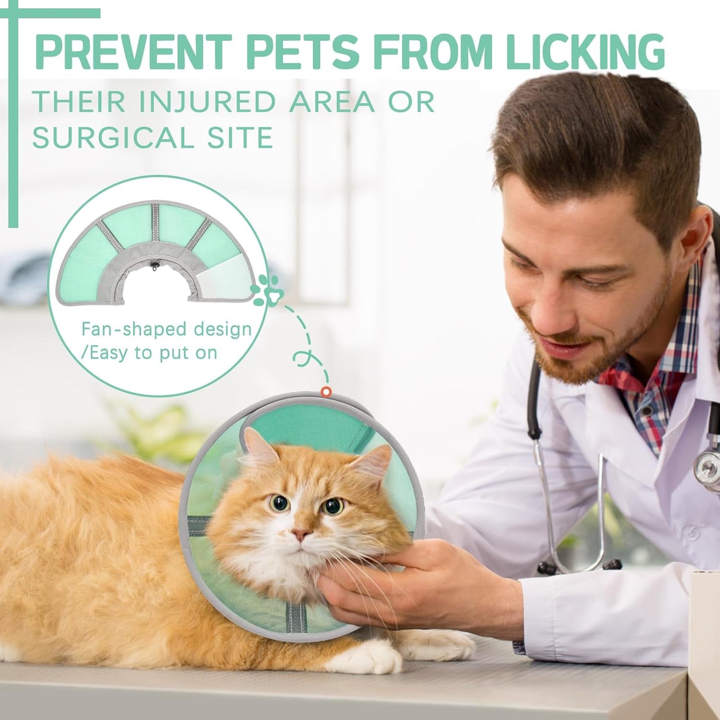 Cat Cone Collar Soft, Cat Recovery Collar for Large Medium Small Cats Kittens, Kitten Cone Alternative After Surgery