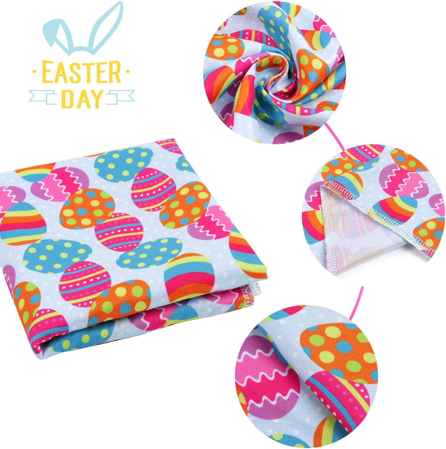 E-Clover Easter Dog Bandana & Matching Scrunchie Set Egg Dog Bandanas Scarf with Bunny Hair Tie for Medium Large Dogs & Pet Owner Mom Gift