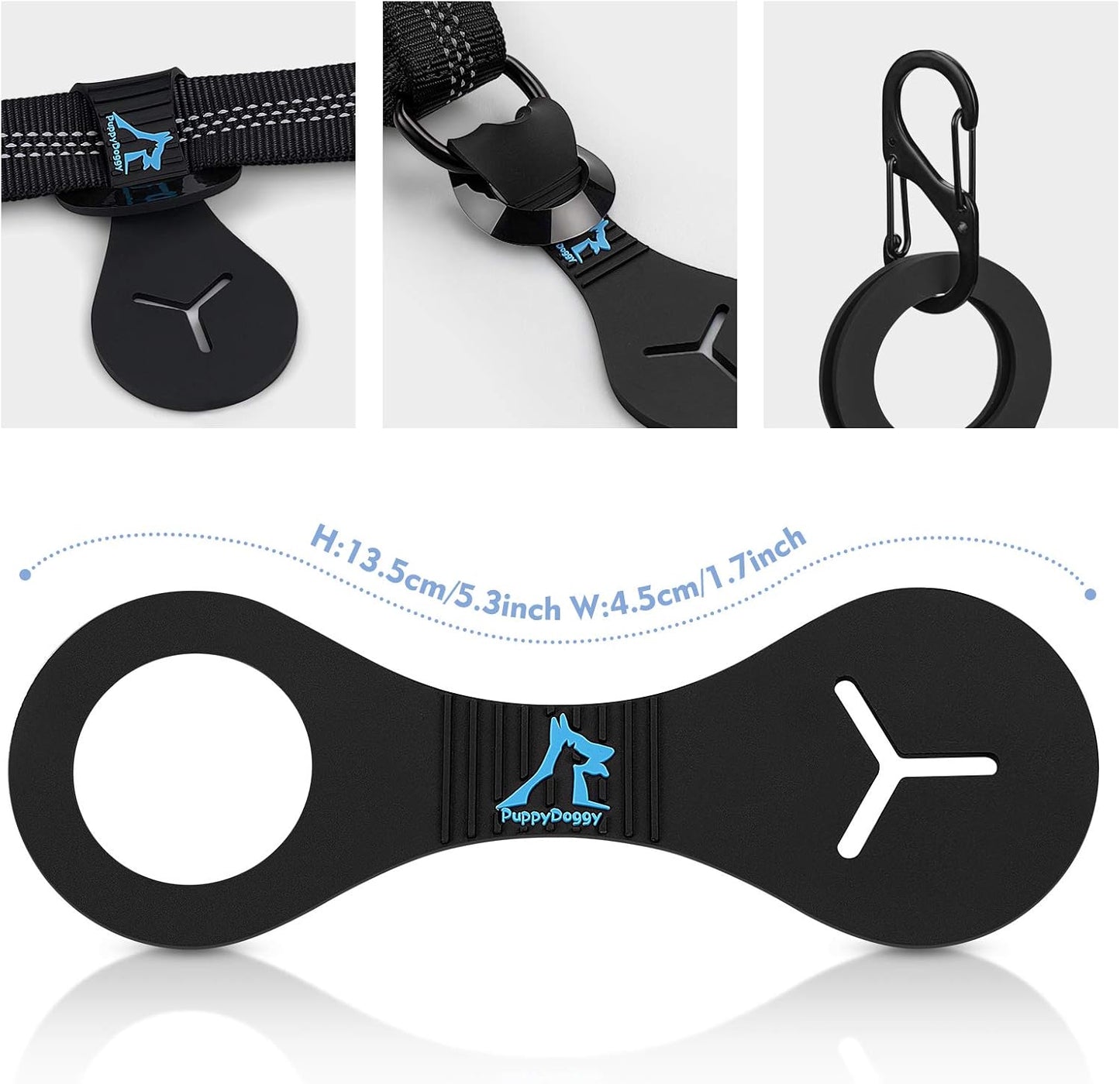 PuppyDoggy Dog Poop Bag Holder for Leash Waste Bag Carrier Dog Poop Bag Dispenser for Walking Running Bicycle Accessory 4 pieces (Pink)