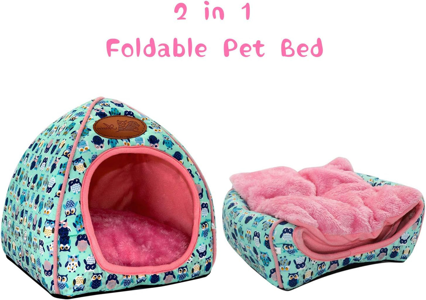 BWOGUE Guinea Pig House Bed Cozy Hamster Cave Large Hideout for Dwarf Rabbits Hedgehog Bearded Dragon Winter Nest Hamster Cage Accessories