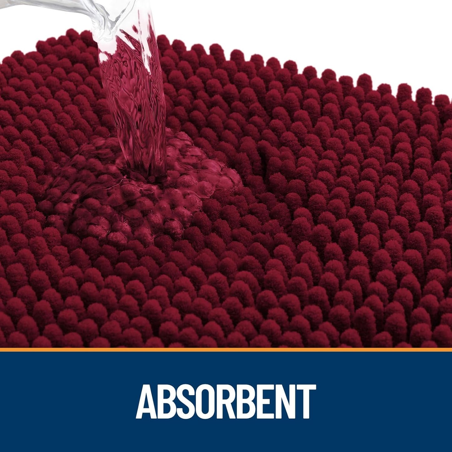 OLANLY Dog Door Mat for Muddy Paws 59x32, Absorbs Moisture and Dirt, Absorbent Non-Slip Washable Doormat, Quick Dry Chenille Mud Mat for Dogs, Entry Indoor Entryway Carpet for Inside Floor, Burgundy