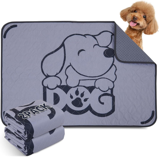 Washable Pee Pads for Dogs: 31x36 Reusable Puppy Pads Non-Slip Training Pads, Fast Absorbency Whelping Mat for Incontinence, Housebreaking, and Crate-2 Pack