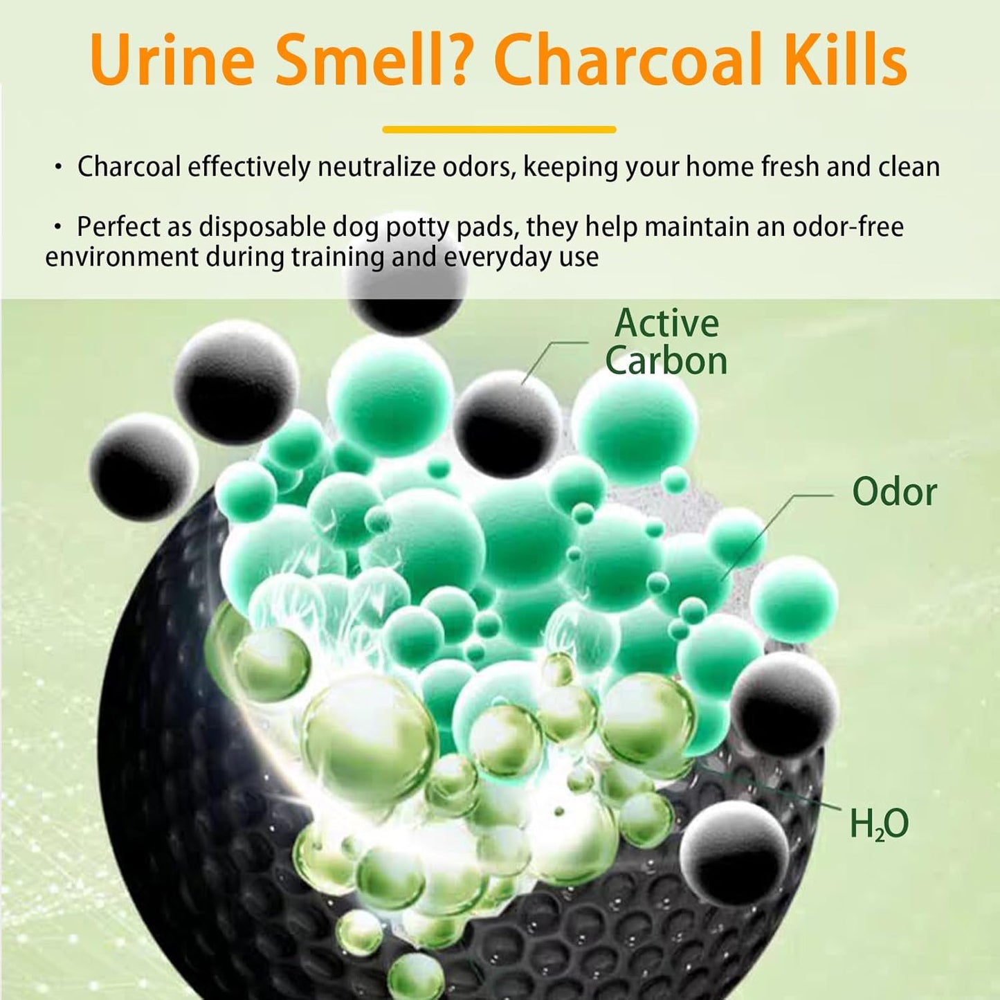 Dog and Puppy Pee Pads 100 Count, 23'' x 30'' Charcoal Odor-Control Puppy Pads with Leak-Proof Quick-Dry Design, Pet Training Pads for Potty Training Strong Absorbency