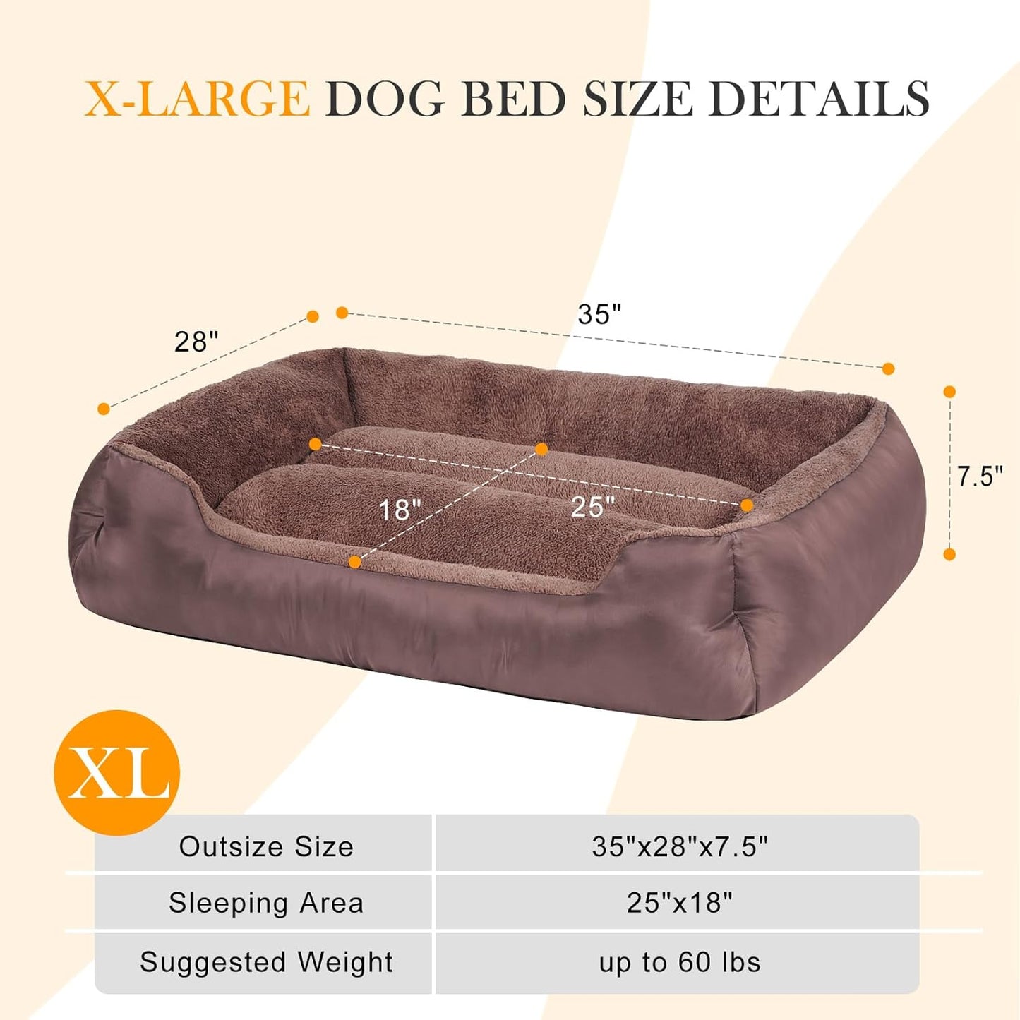 Dog Beds for Large Dogs, Pet Bed with Machine Washable Comfortable and Safety for Large Dogs