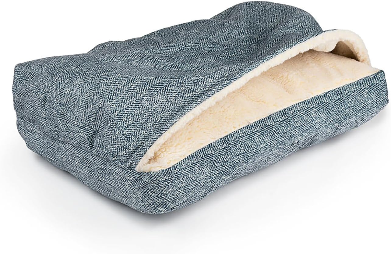 Snoozer Pet Products Luxury Rectangle Cozy Cave Dog Bed with Microsuede, Showdog Collection, Extra Large, Palmer Indigo