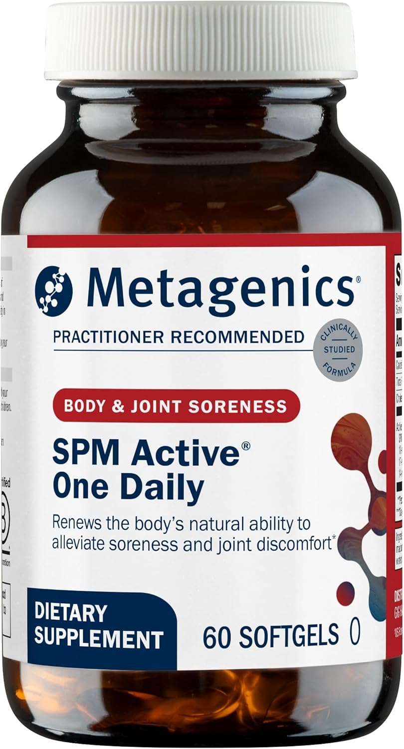 Metagenics SPM Active One Daily Supplement - Next Generation Omega Fish Oil with Pro Resolving Mediators for Joint Soreness & Soothing Relief* - Sustainably Sourced - Gluten-Free - 60 Softgels