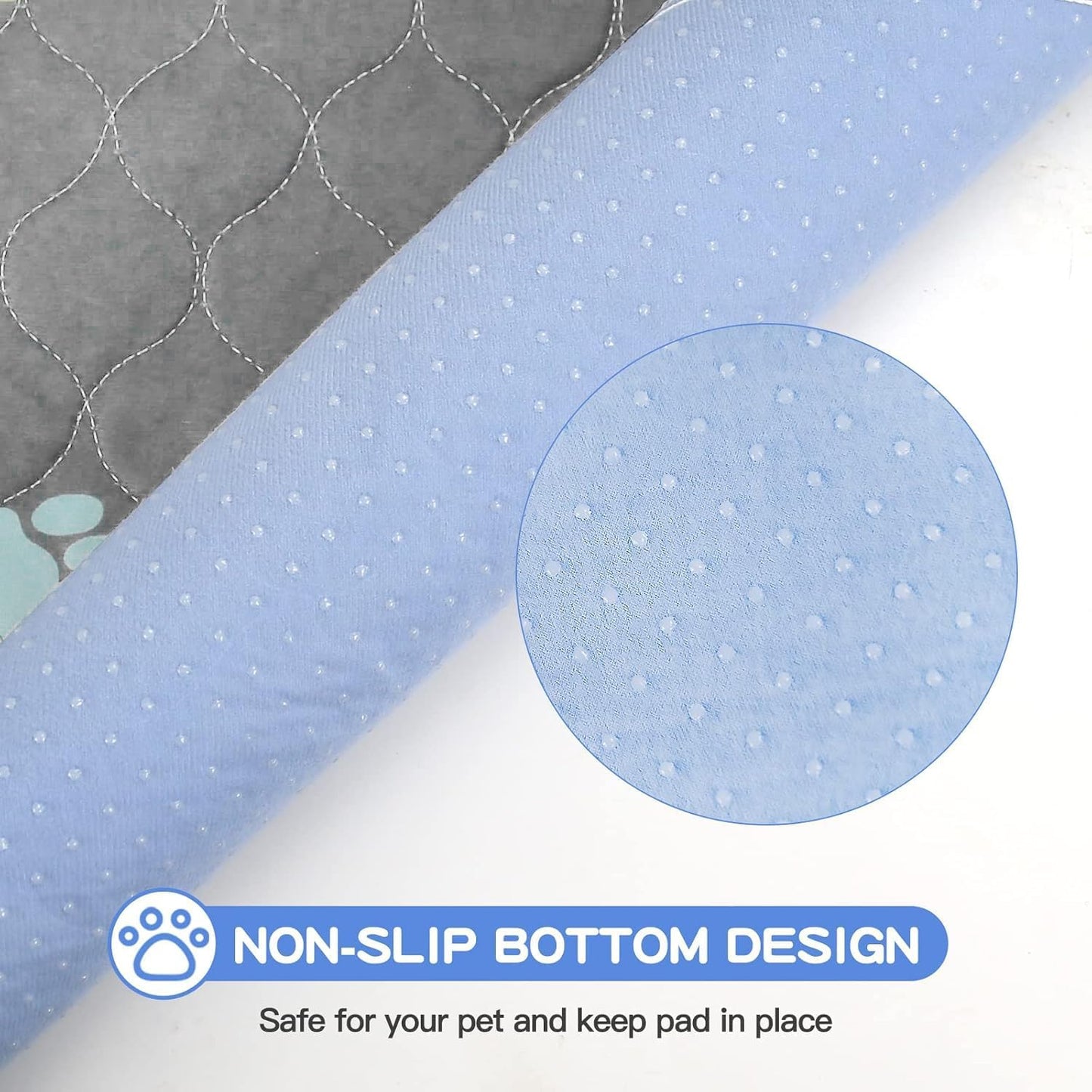 Aitmexcn Washable Puppy Dog Pee Pad, 2PCS 100% Waterproof Whelping Training Mat for Puppy/Senior Dog, Fast Drying Reusable Puppy Pads for Indoor, Outdoor and Car Travel- 36x36'' Llight Gray