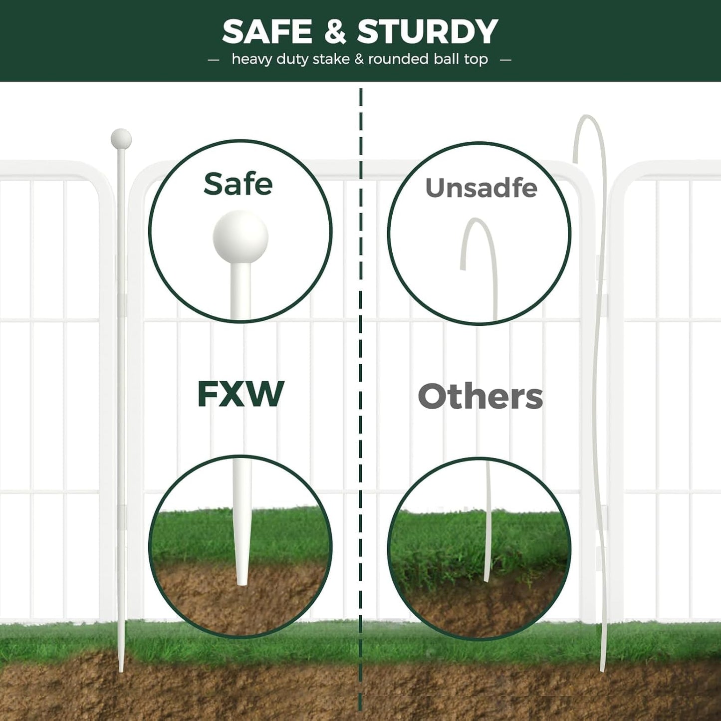 FXW Rollick Unleashed Dog Playpen for Indoor, Yard, RV Camping, 40 inch 24 Panels for Medium and Large Dogs, White│Patented