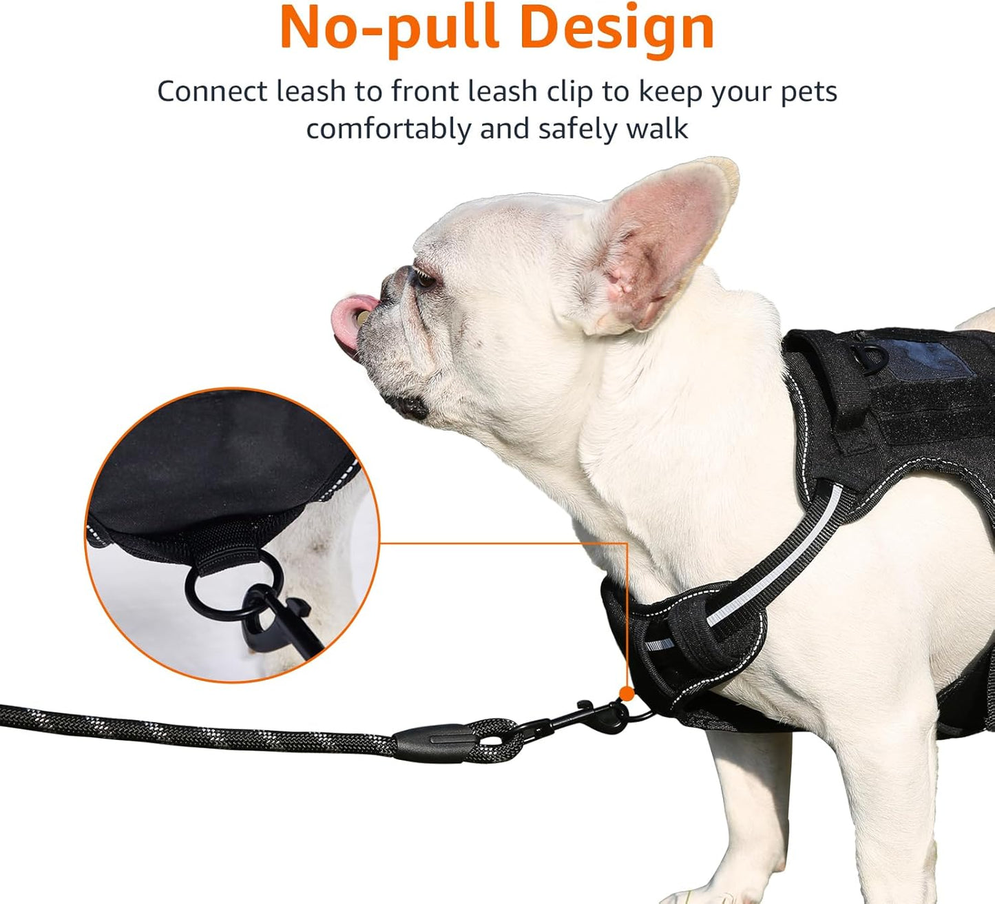 Amazon Basics No Pull Dog Harness, Adjustable Front Clip, Tactical Vest, X-Large, Black