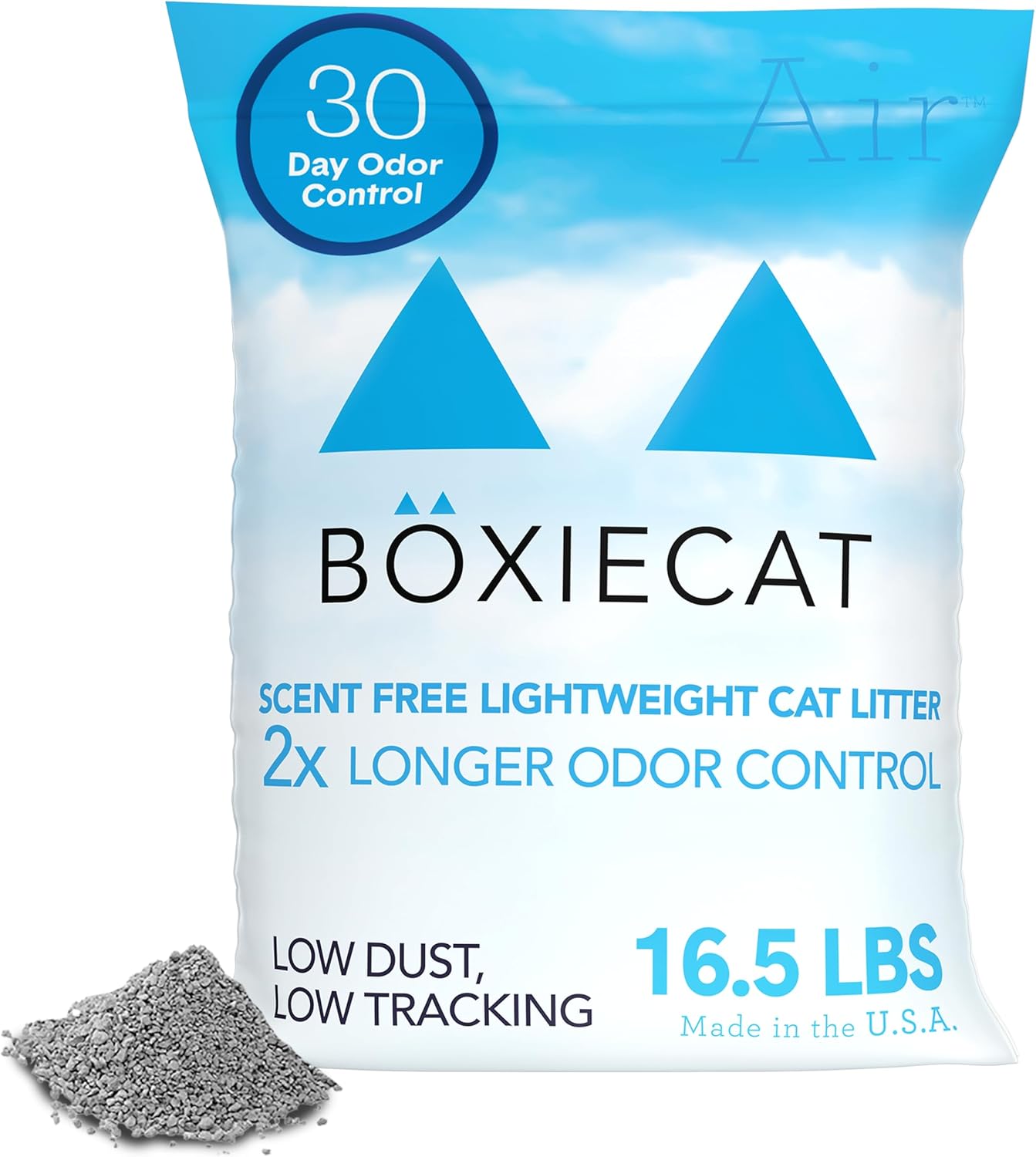 Boxie® Unscented 30 Day Natural Odor Control Cat Litter, 16.5lb Lightweight Plant Based Kitty Litter