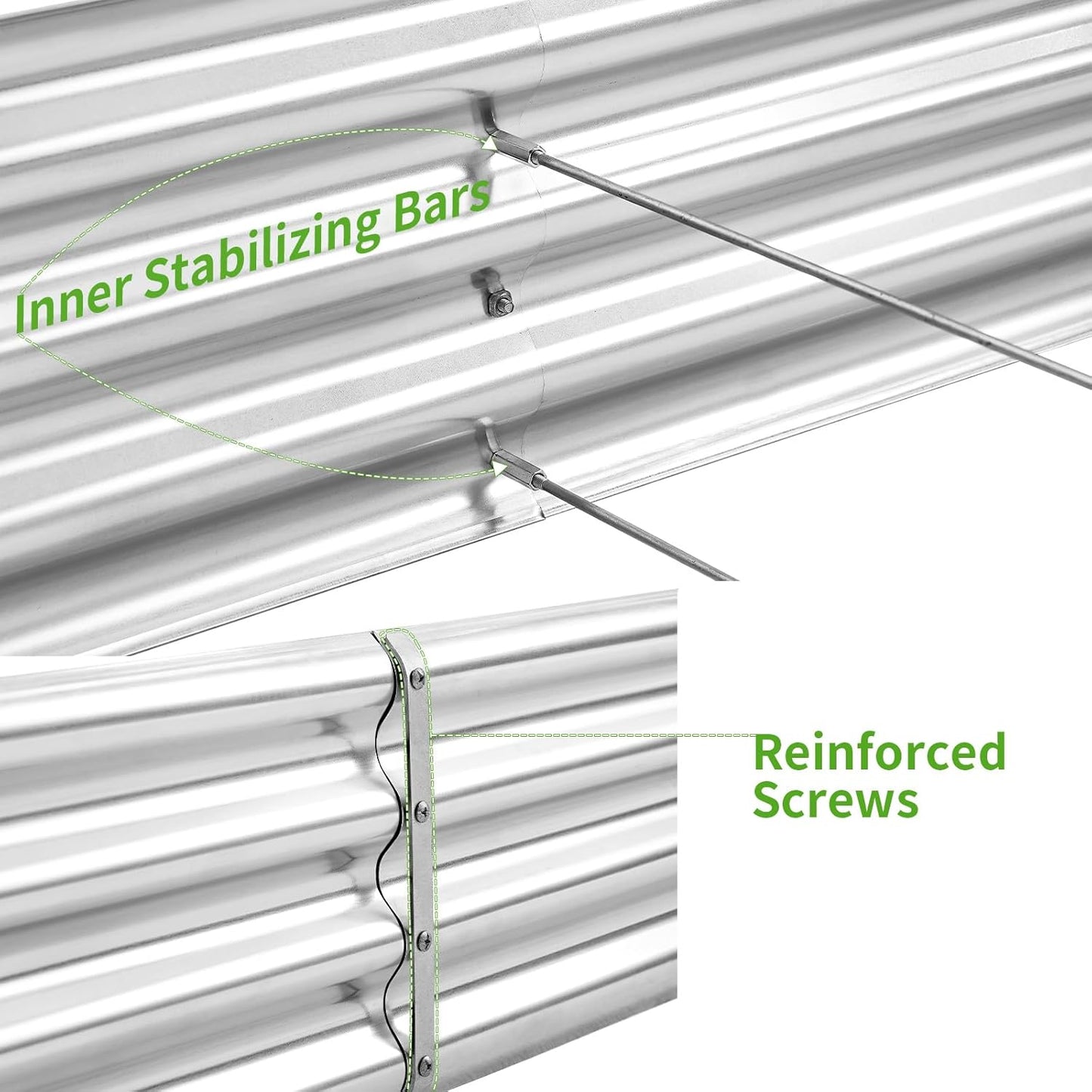 Land Guard 2 Pack 8×4×1ft Galvanized Metal Raised Garden Bed, Metal Planter Kit Box Outdoor for Deep-Rooted Vegetables, Flowers, Green and Herbs…