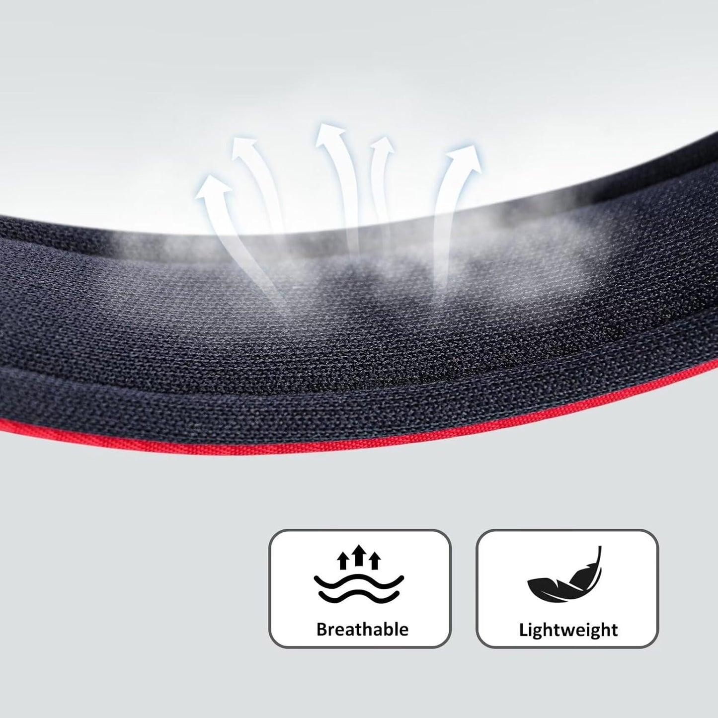 Didog Soft Padded Dog Collars for Medium Dogs, Lightweight and Breathable Dog Collar with Metal Buckle, Red, L