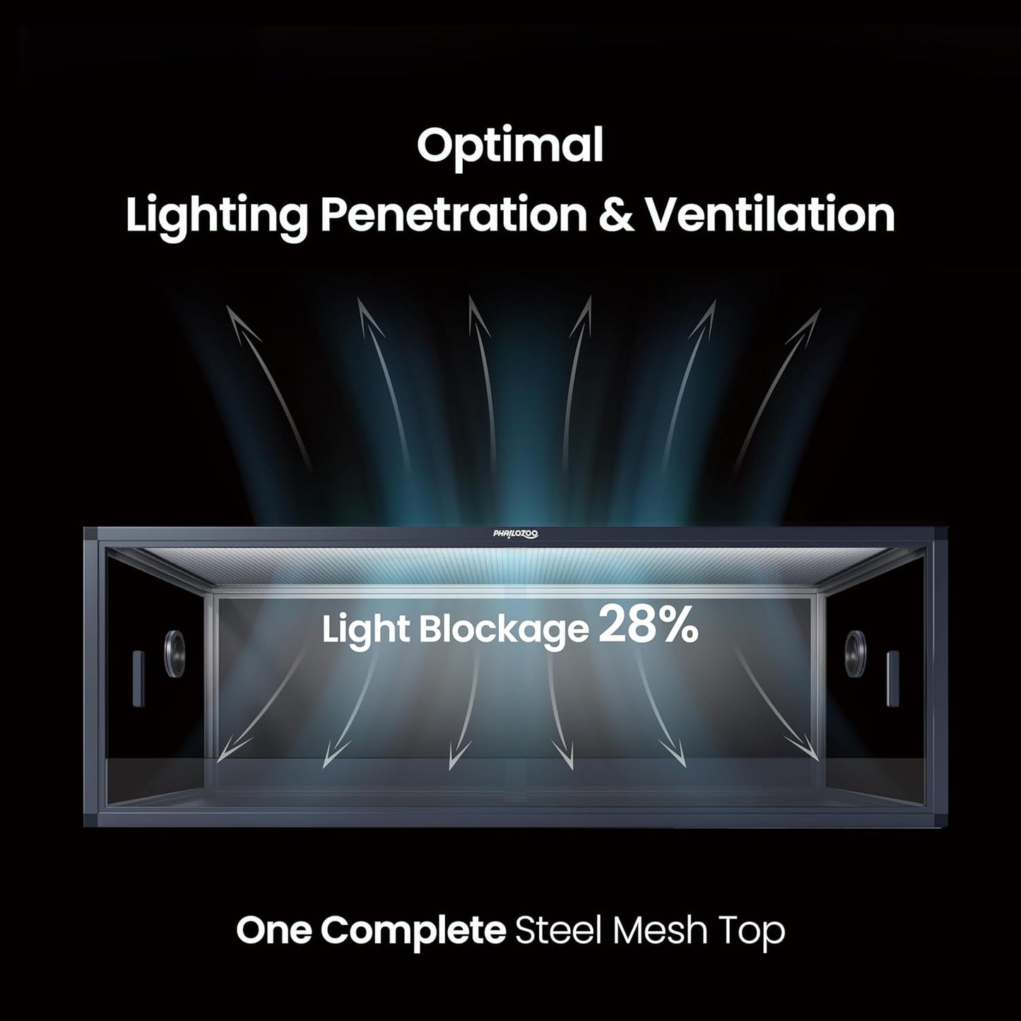 85 Gallon Reptile Tank, Front Opening Snake Tank for Easy Maintenance, Reptile Enclosure with Top Screen Ventilation 48''x24''x18''