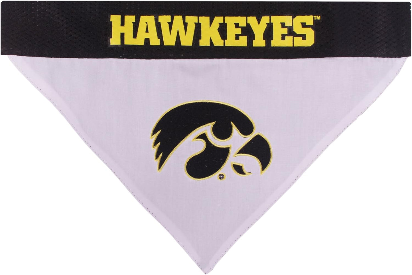 Pets First Collegiate Pet Accessories, Reversible Bandana, Iowa Hawkeyes, Large/X-Large