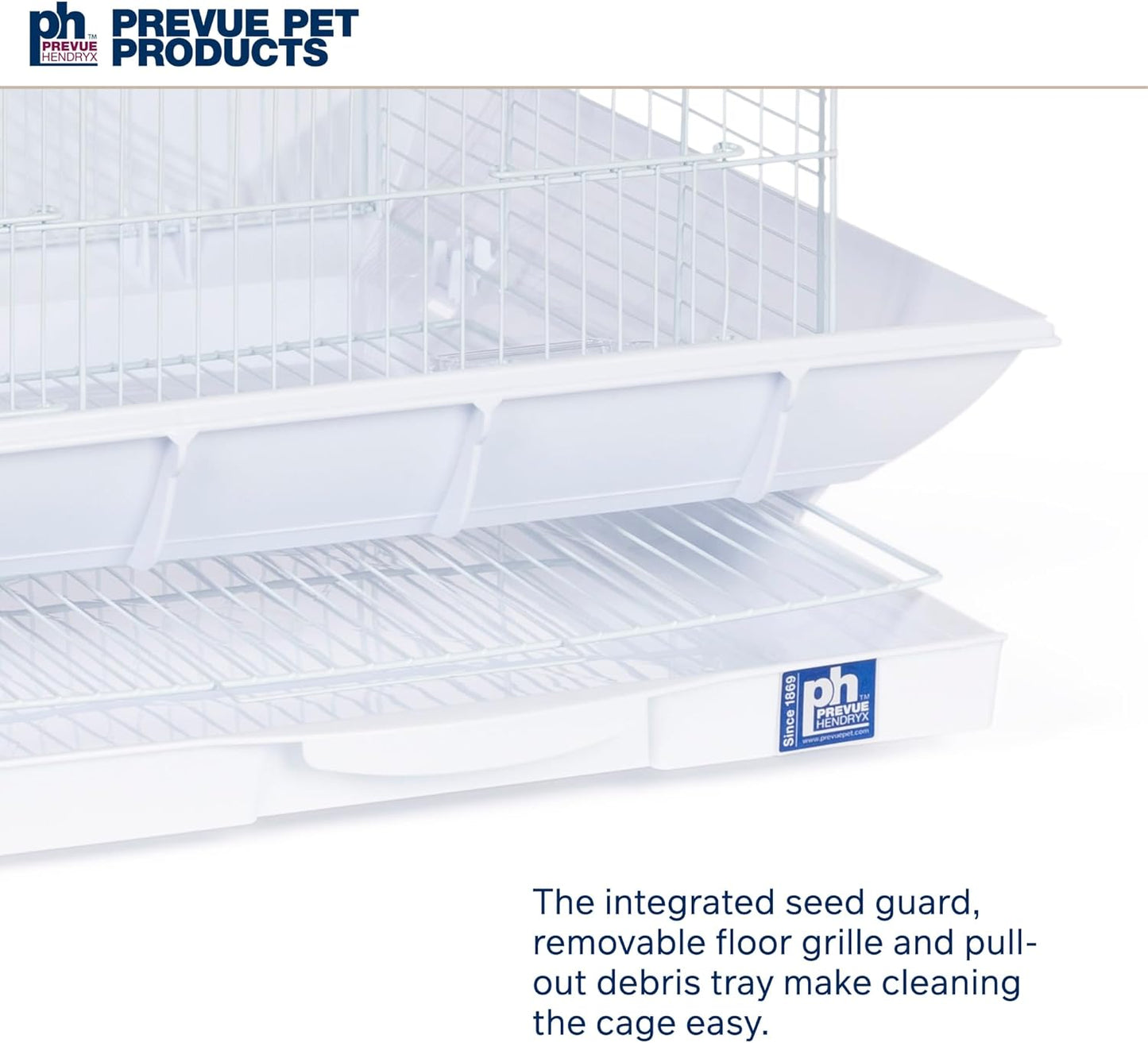 Prevue Hendryx SP850W/W Clean Life Cockatiel Cage, White,1/2"