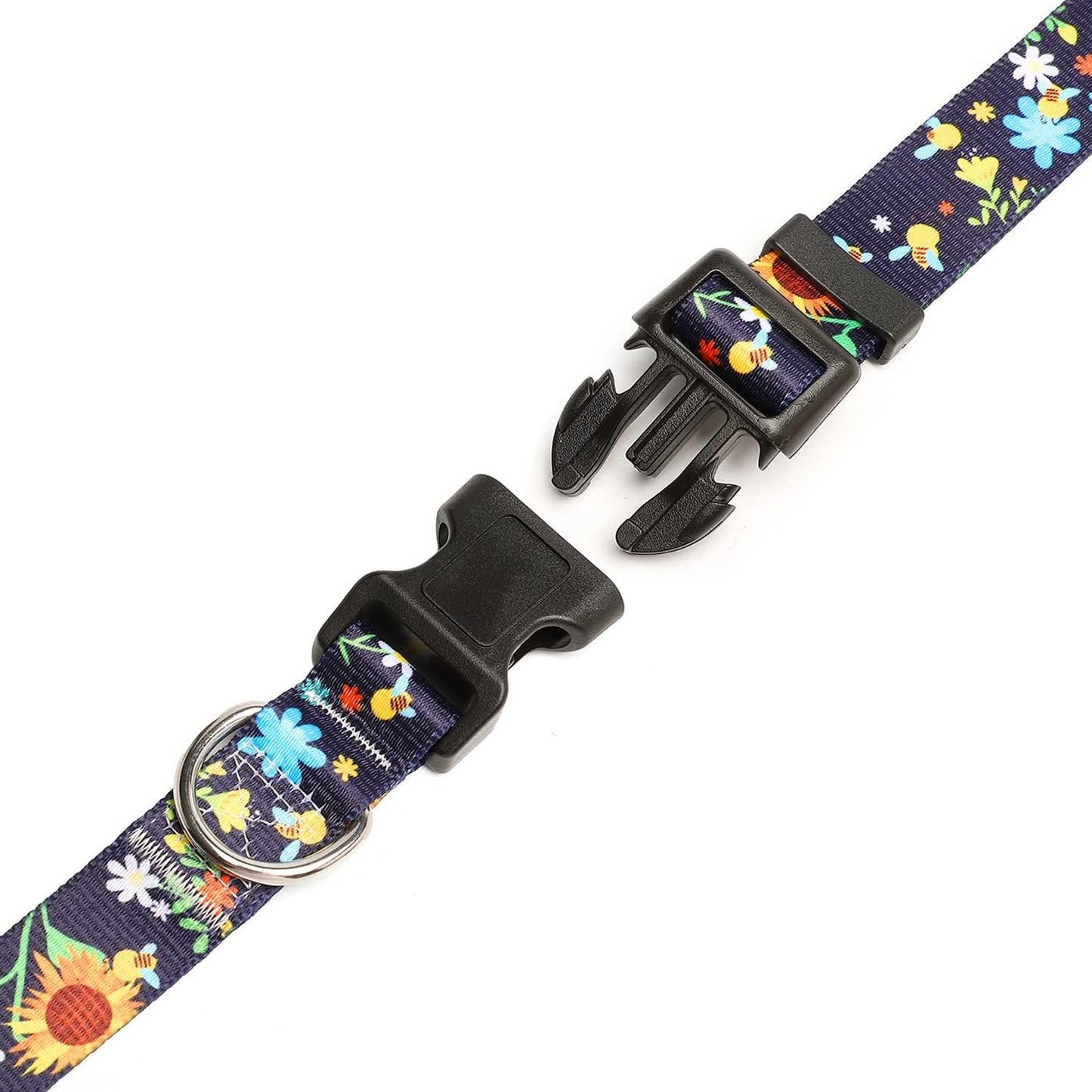 Mercano Adjustable Dog Collar - Special Design Patterns, Soft Nylon Comfortable Durable Pet Collar for Small Medium Large Dogs (XS, Sunflower)