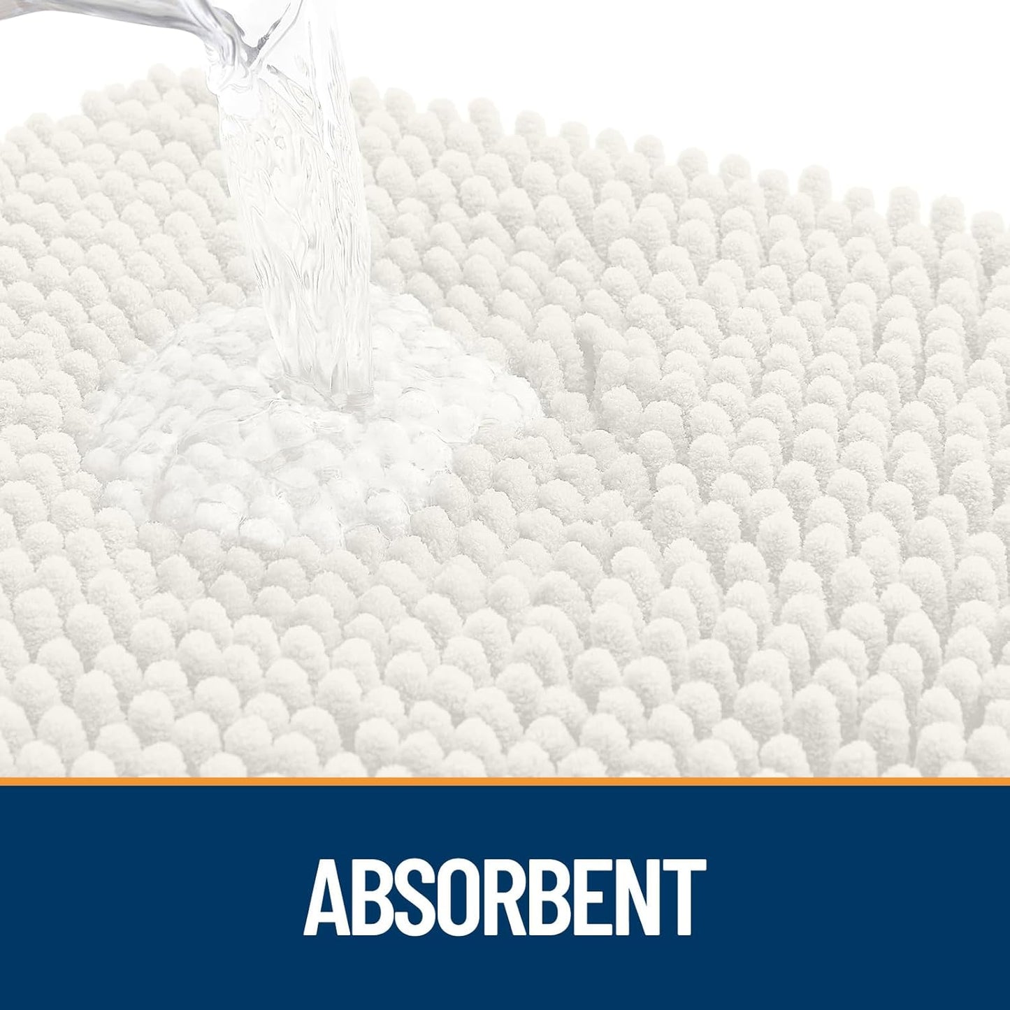 OLANLY Dog Door Mat for Muddy Paws 24x16, Absorbs Moisture and Dirt, Absorbent Non-Slip Washable Doormat, Quick Dry Chenille Mud Mat for Dogs, Entry Indoor Entryway Carpet for Inside Floor, Ivory