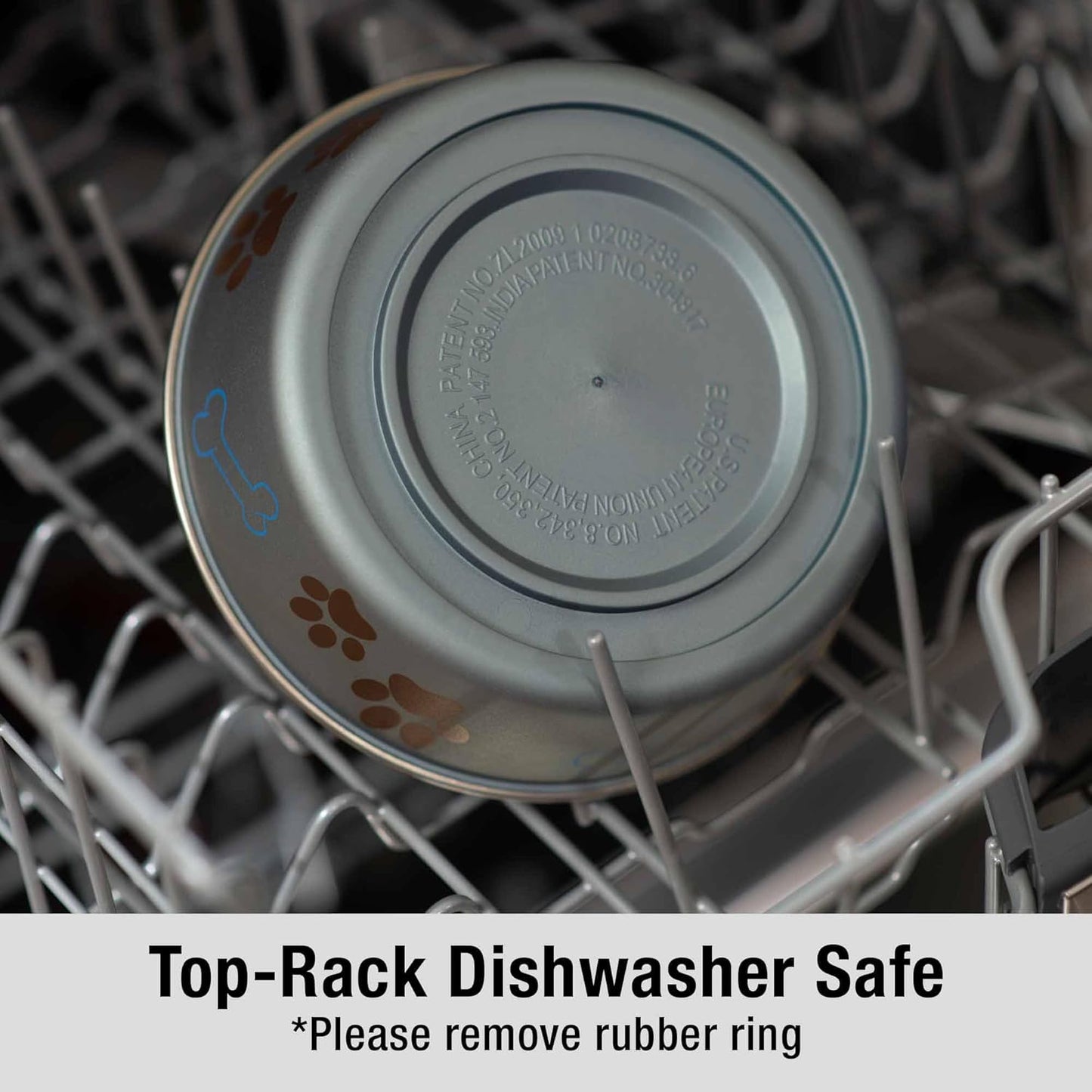 Loving Pets Bella Dog Bowls- Stainless Steel Dog & Cat Bowls - Spill Proof Dog Food Bowl, Cat Bowl, Puppy Essentials & Pet Supplies Great for Home & Travel (Large 35-65 lbs, Blueberry)