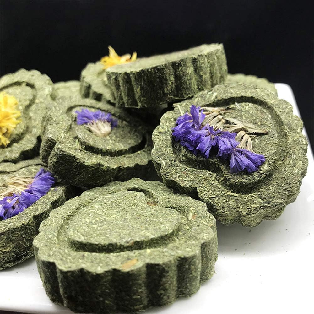 Bunny Chew Toys for Teeth, Natural Pet Chew Toy Hand Made Timothy Hay Cakes for Chinchilla Guinea Pig Hamsters Holland Lop Prairie Dogs Squirrels Gerbils Rabbit Chewing & Molar Teeth, 9.5oz